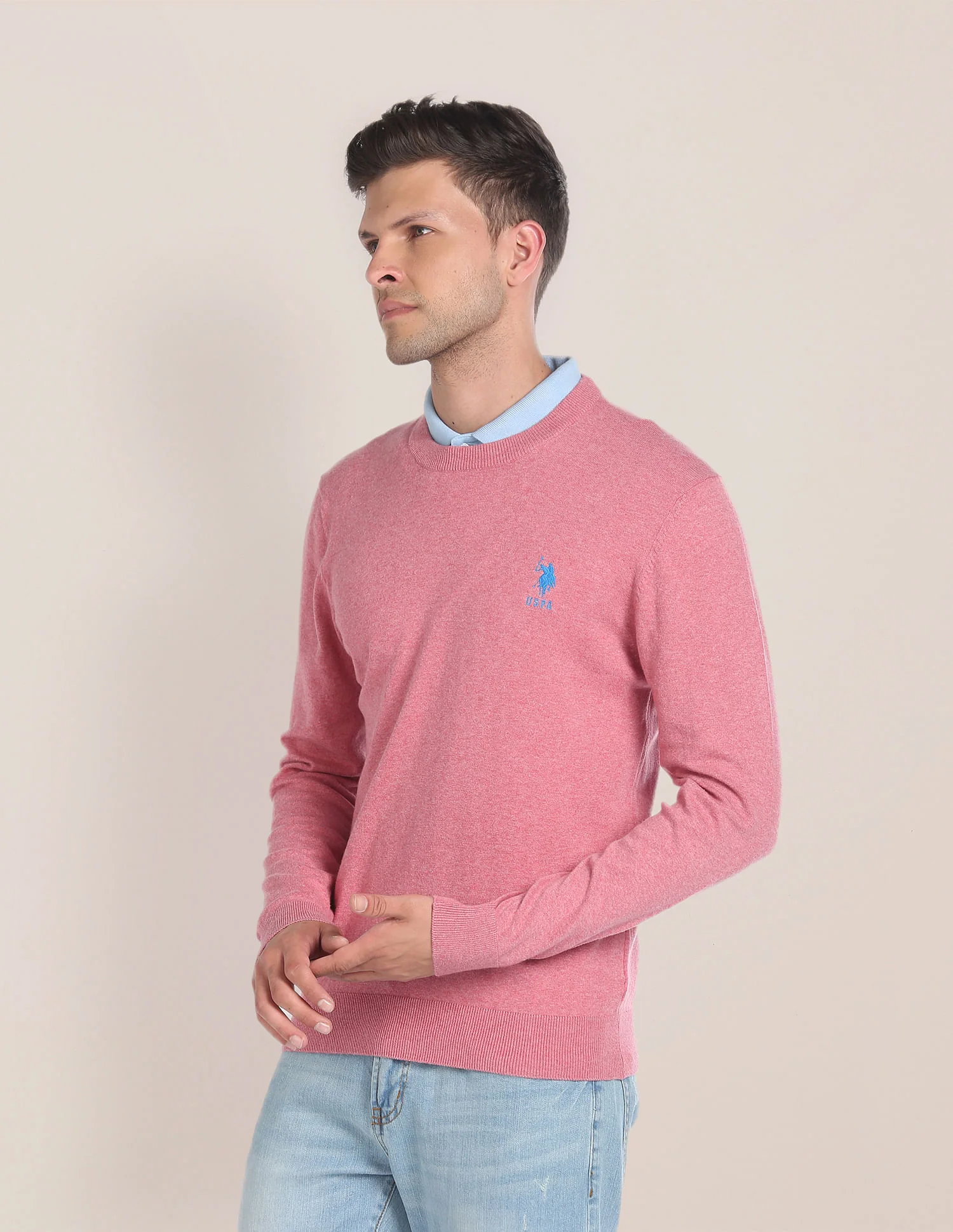 Crew Neck Heathered Sweater - Image 4