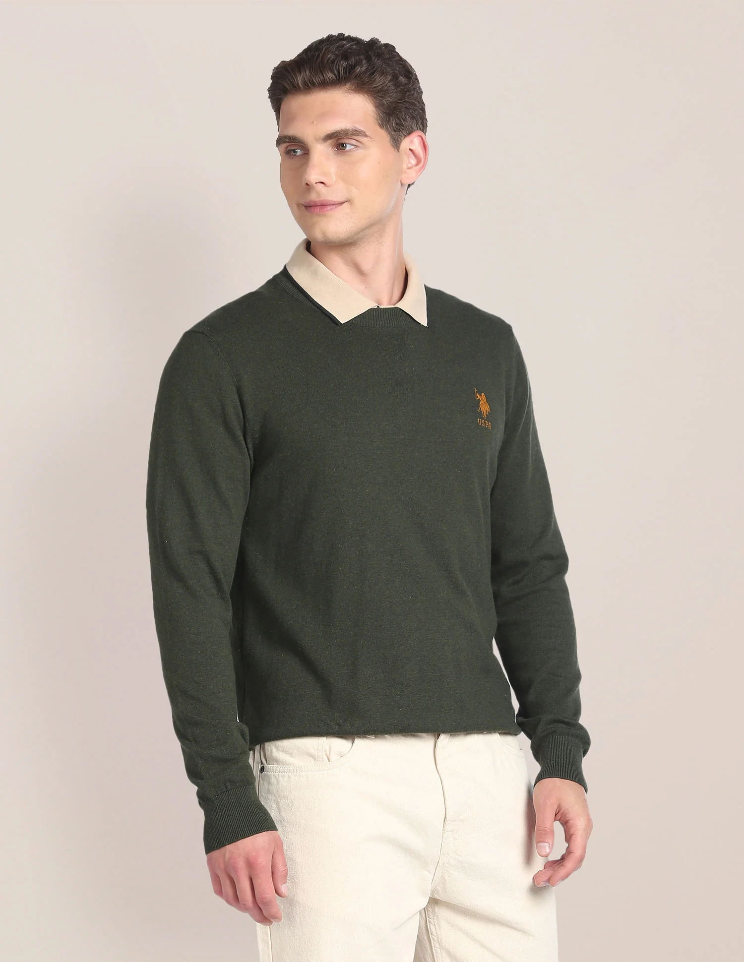 Crew Neck Heathered Sweater