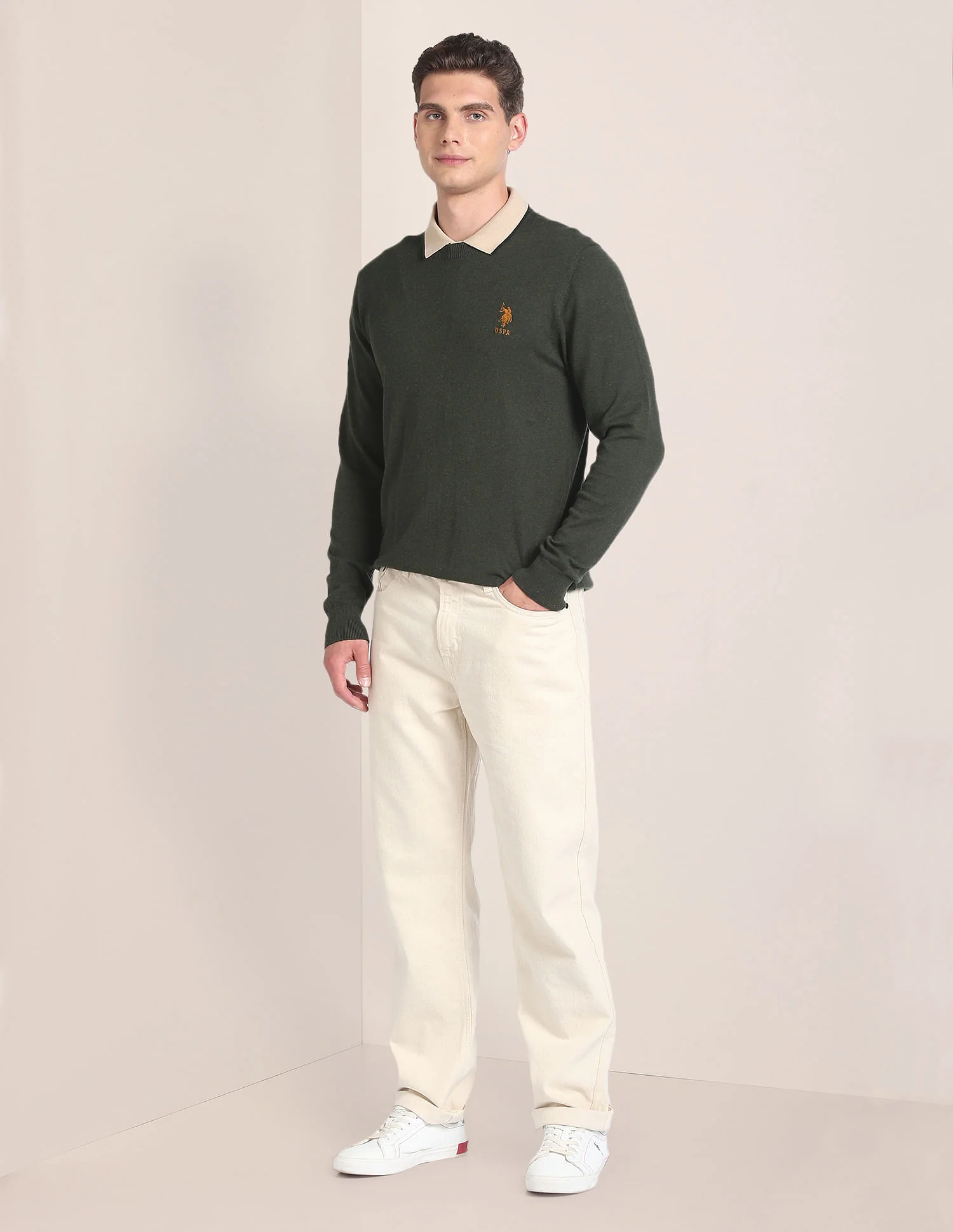 Crew Neck Heathered Sweater - Image 3