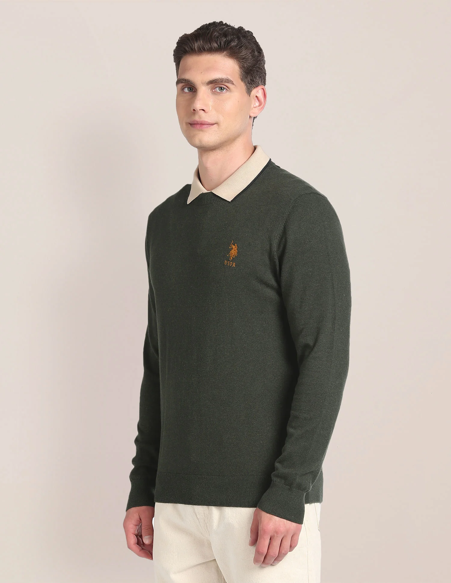 Crew Neck Heathered Sweater - Image 4