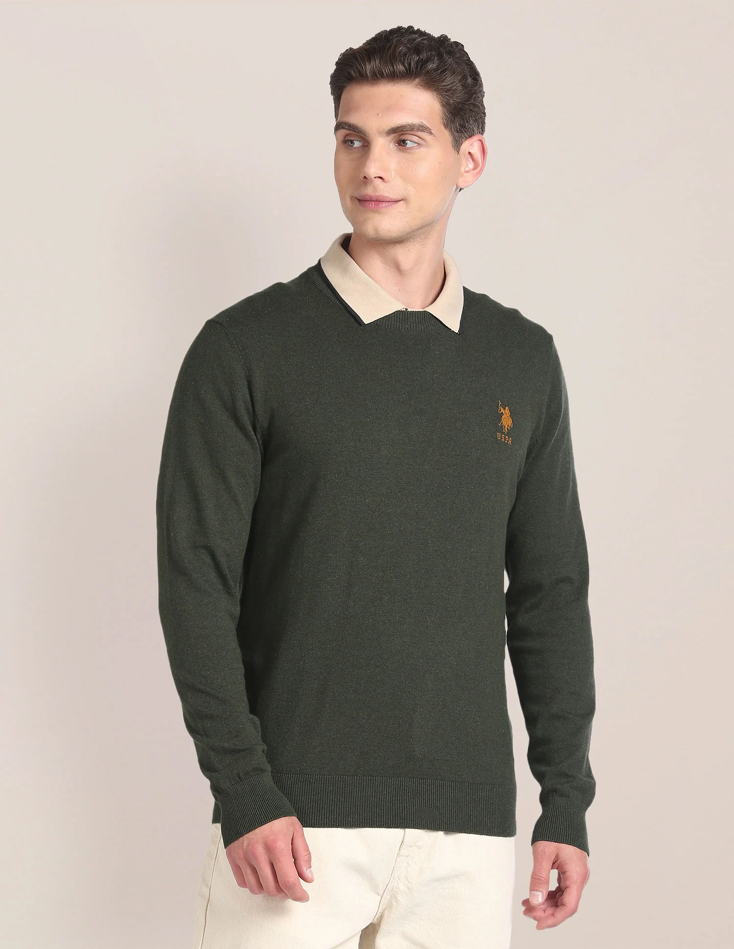 Crew Neck Heathered Sweater - Image 6