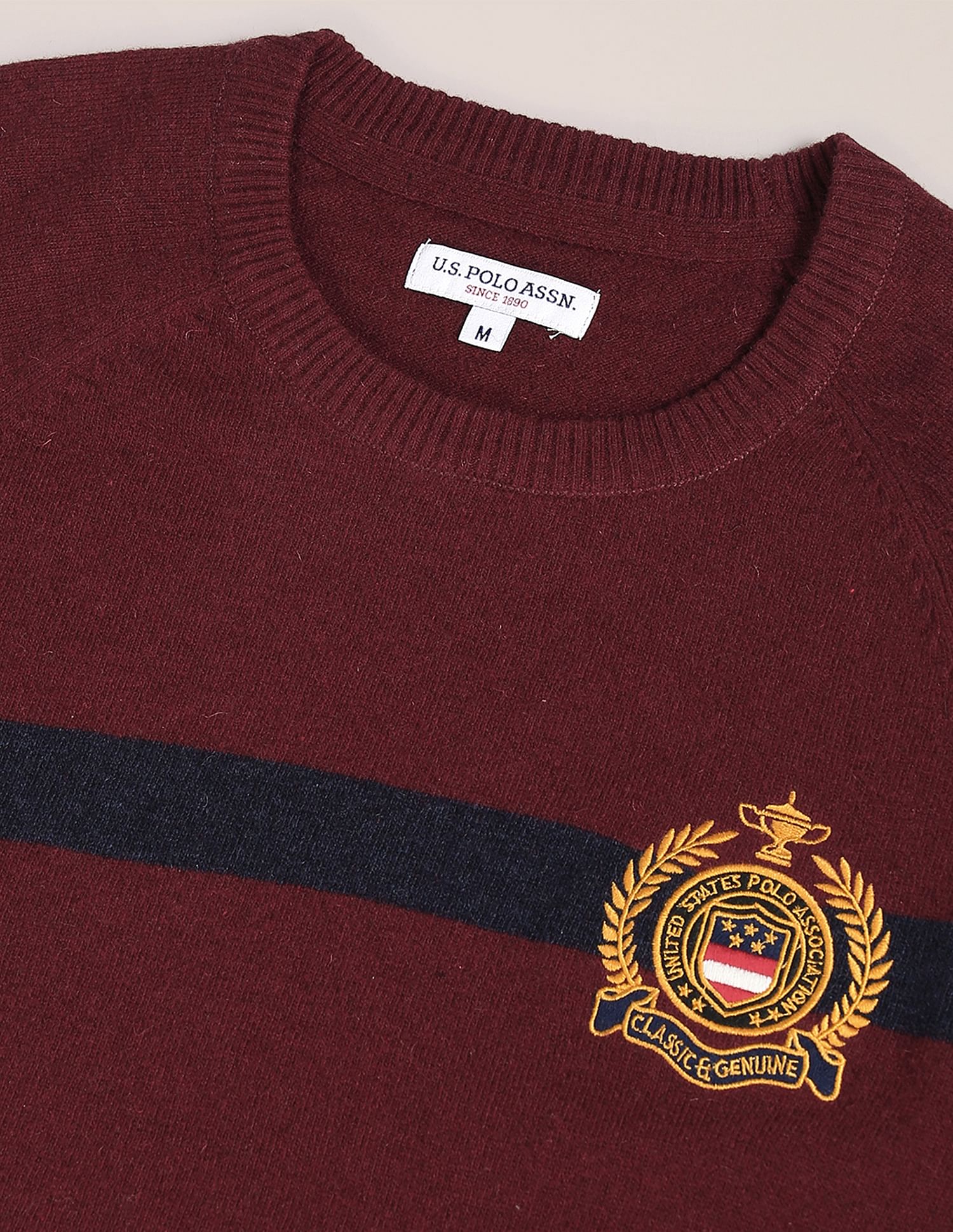 Crew Neck Horizontal Stripe Sweater - Image 2