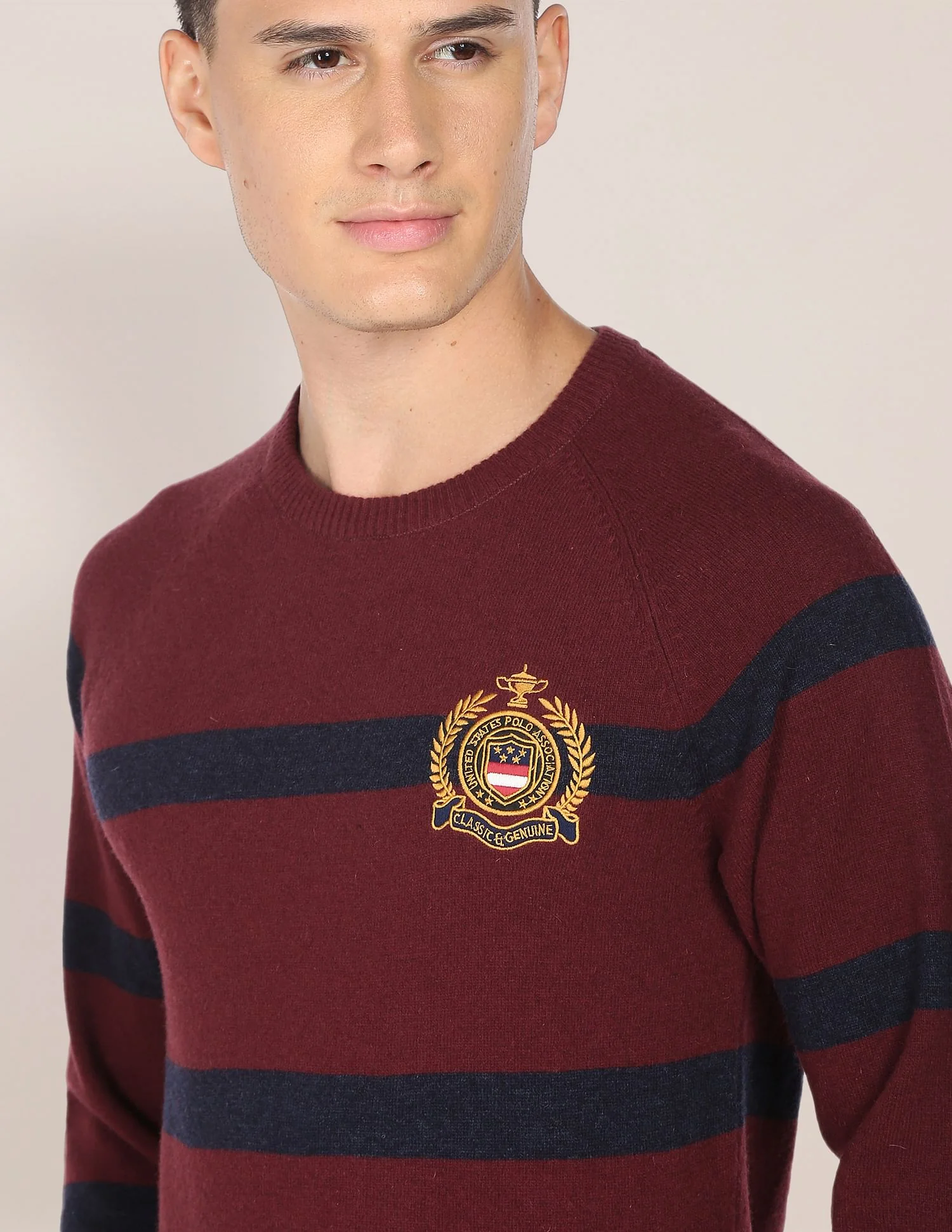 Crew Neck Horizontal Stripe Sweater - Image 6