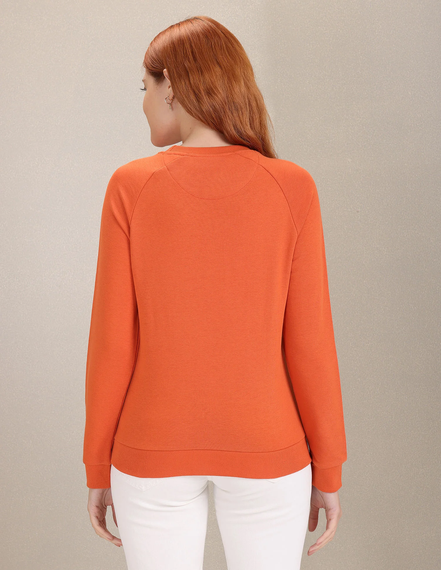 Crew Neck Raglan Sleeve Solid Sweatshirt - Image 5