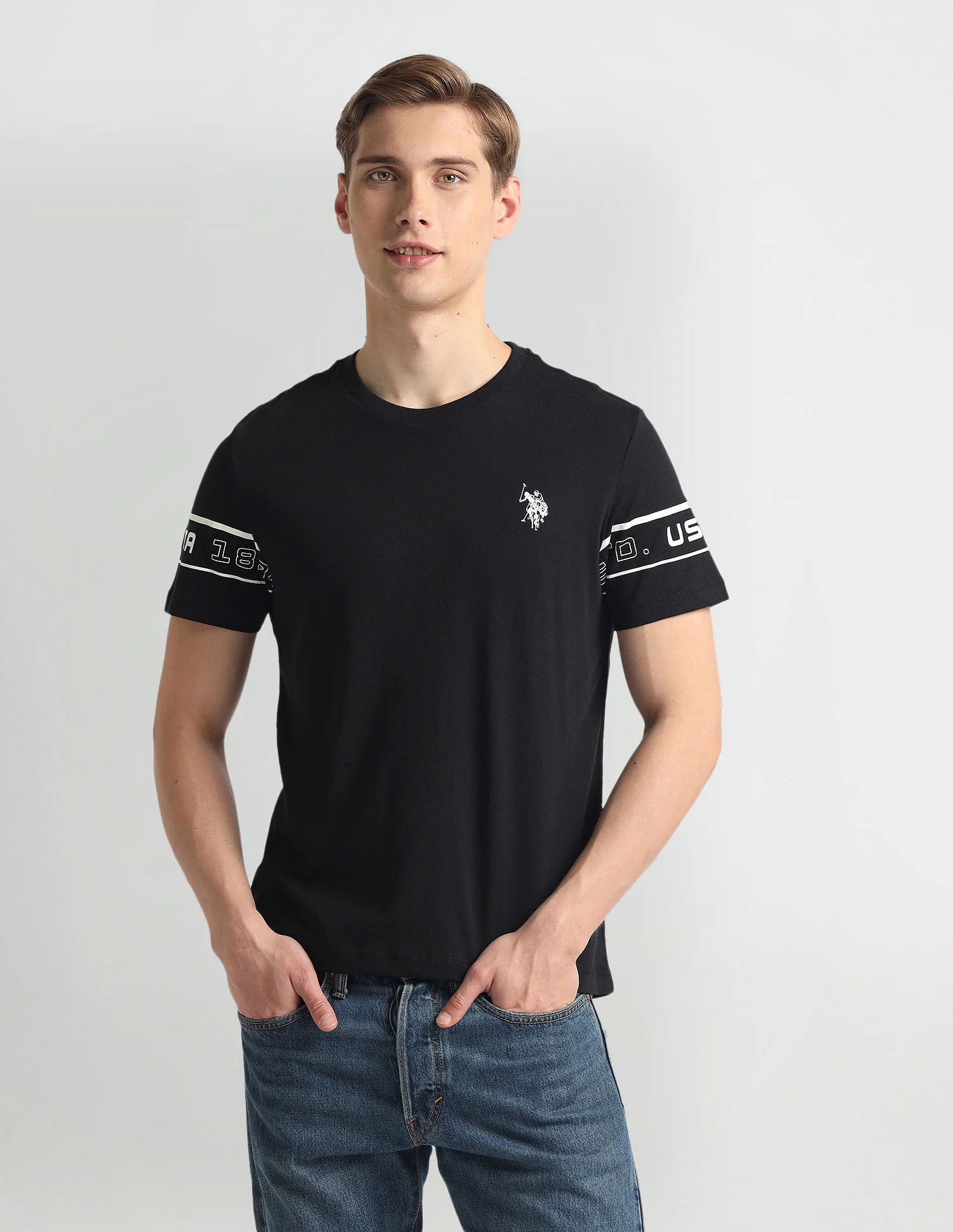 Crew Neck Sleeve Print T-Shirt - Image 6