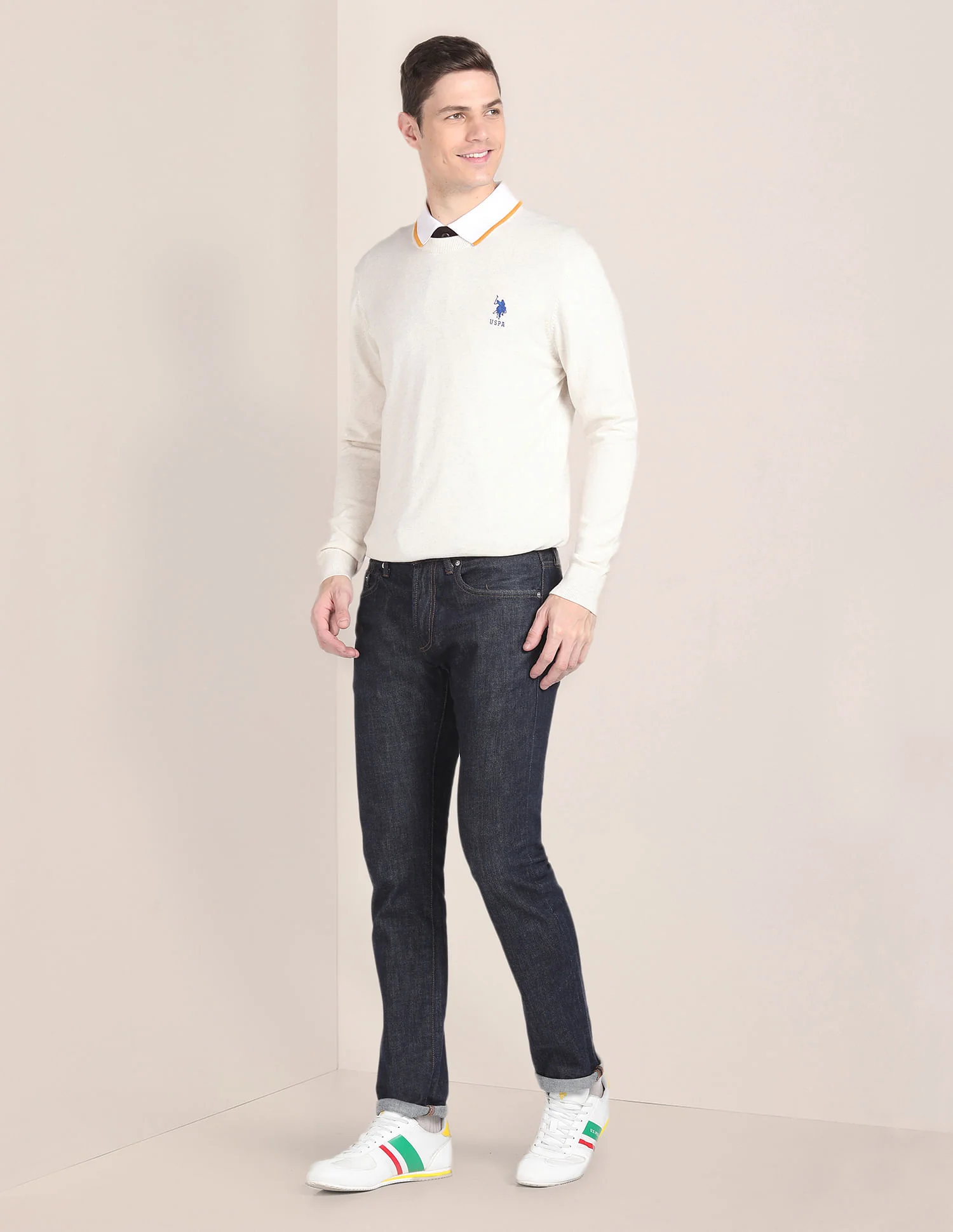 Crew Neck Solid Sweater - Image 3