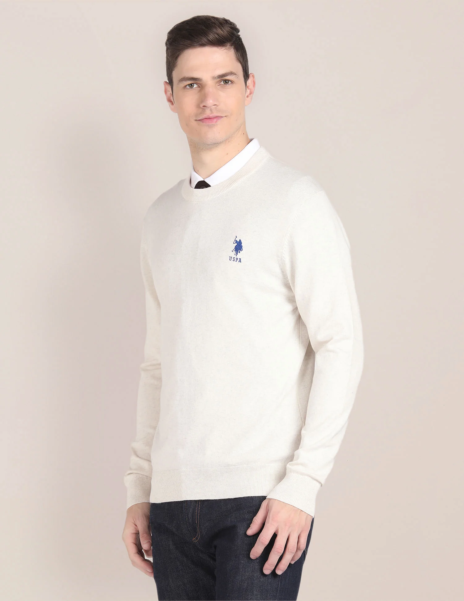 Crew Neck Solid Sweater - Image 4