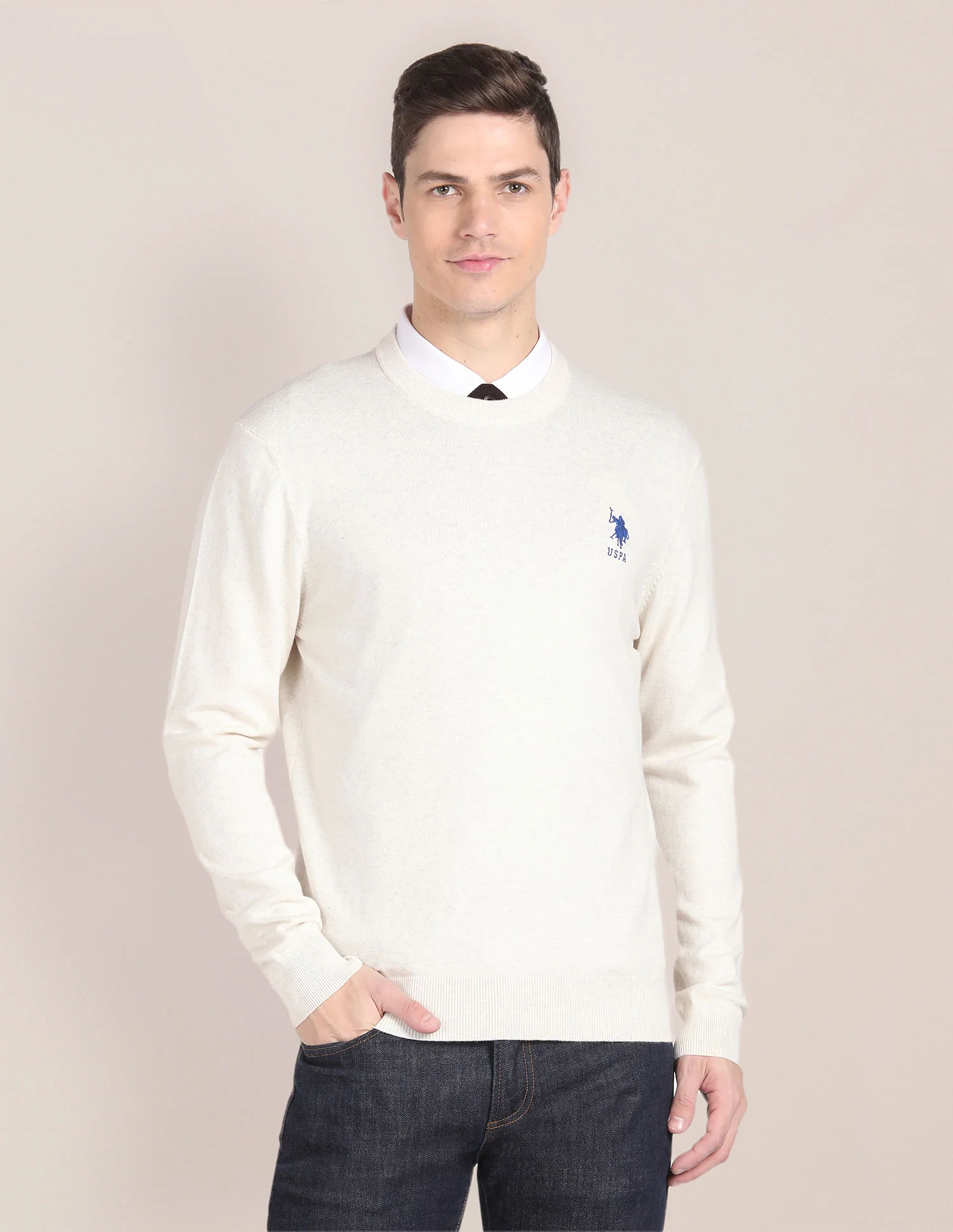 Crew Neck Solid Sweater - Image 6