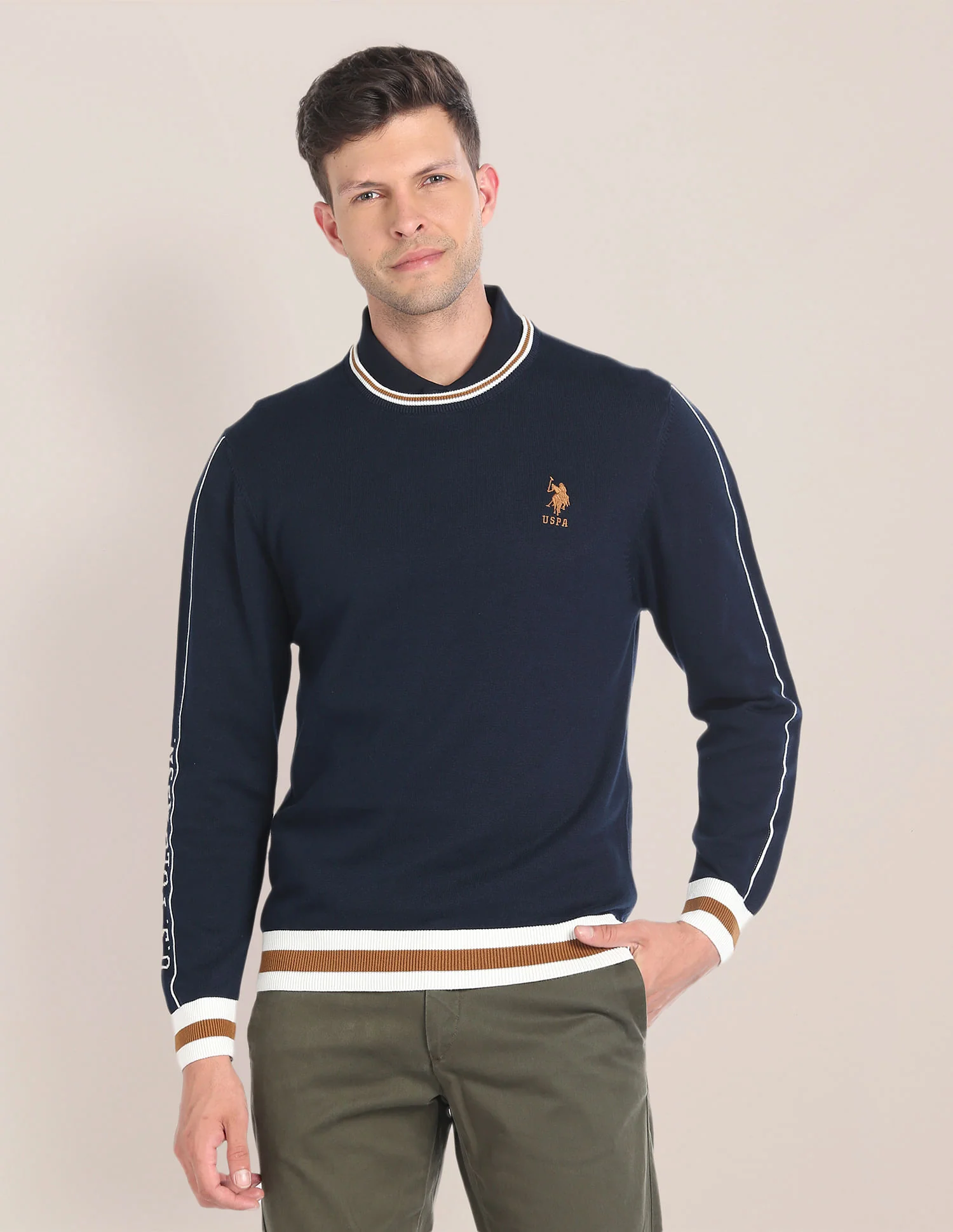 Crew Neck Solid Sweater - Image 6