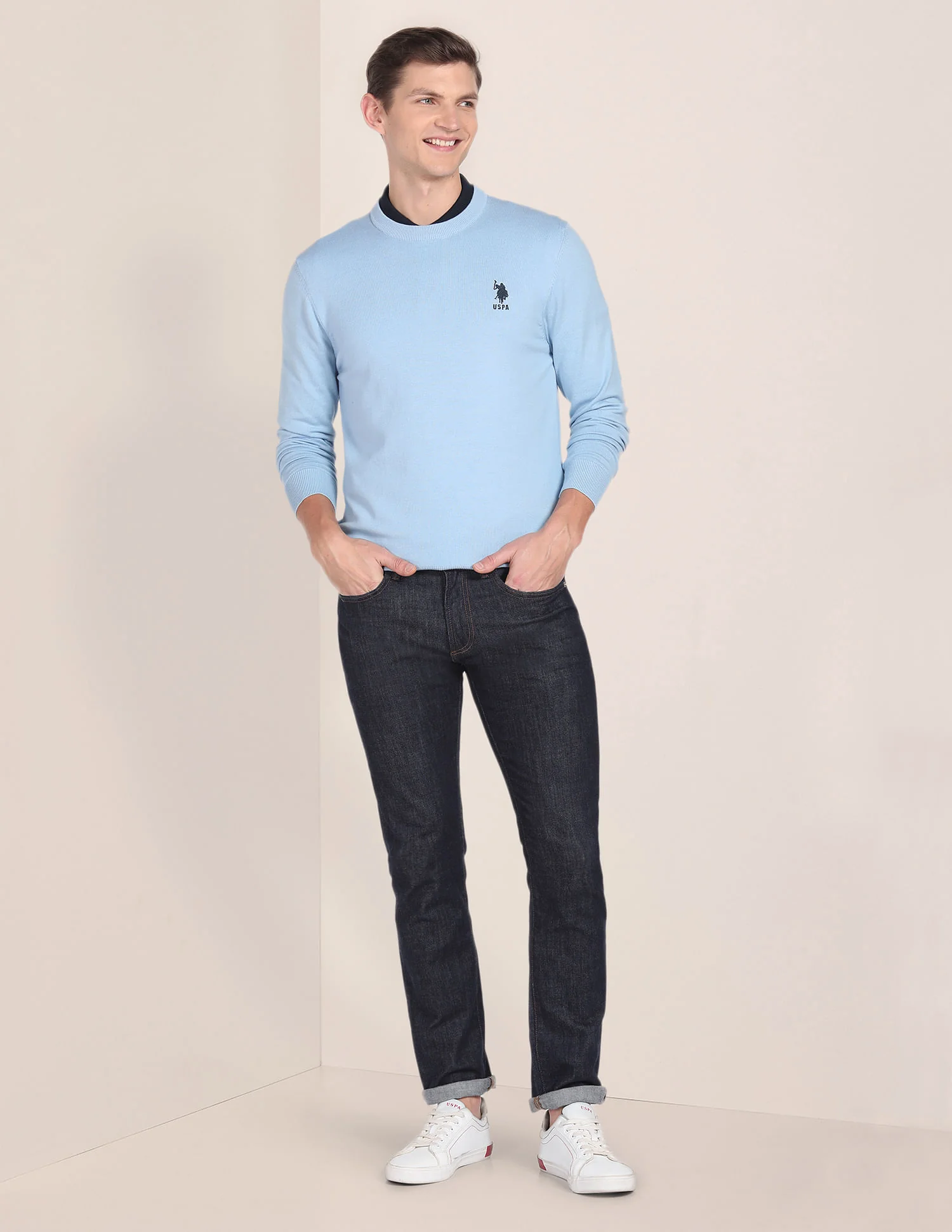 Crew Neck Solid Sweater - Image 3