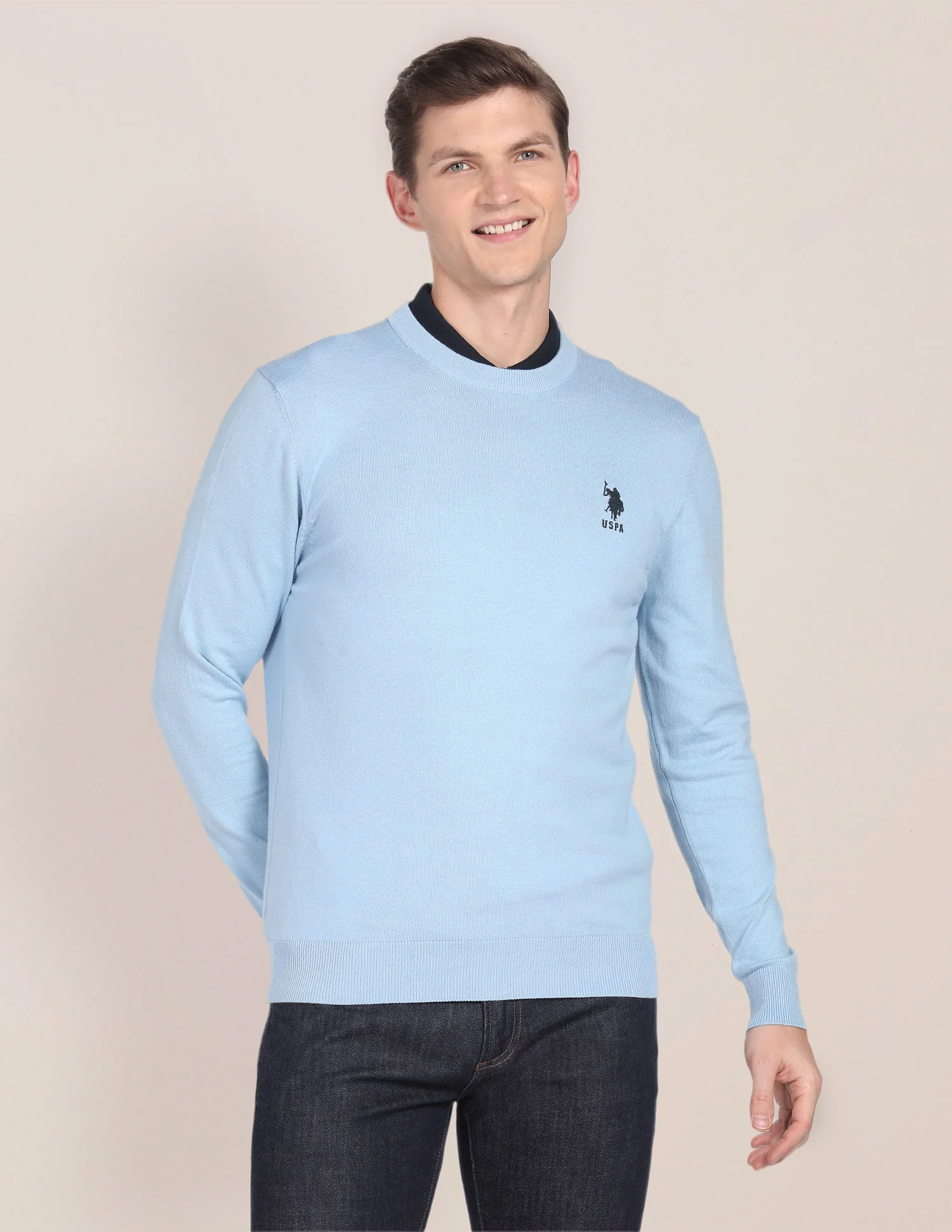 Crew Neck Solid Sweater - Image 6