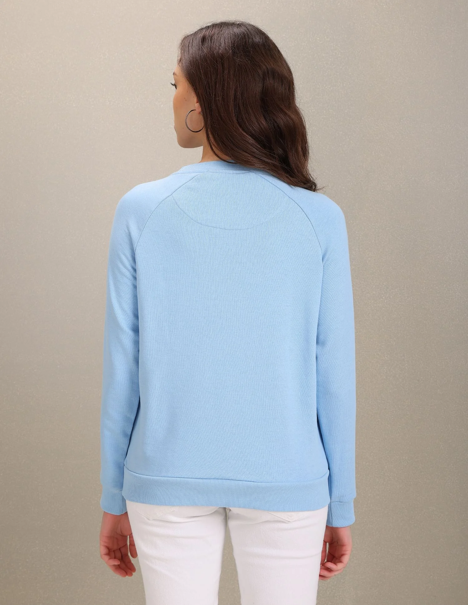 Crew Neck Solid Sweatshirt - Image 5