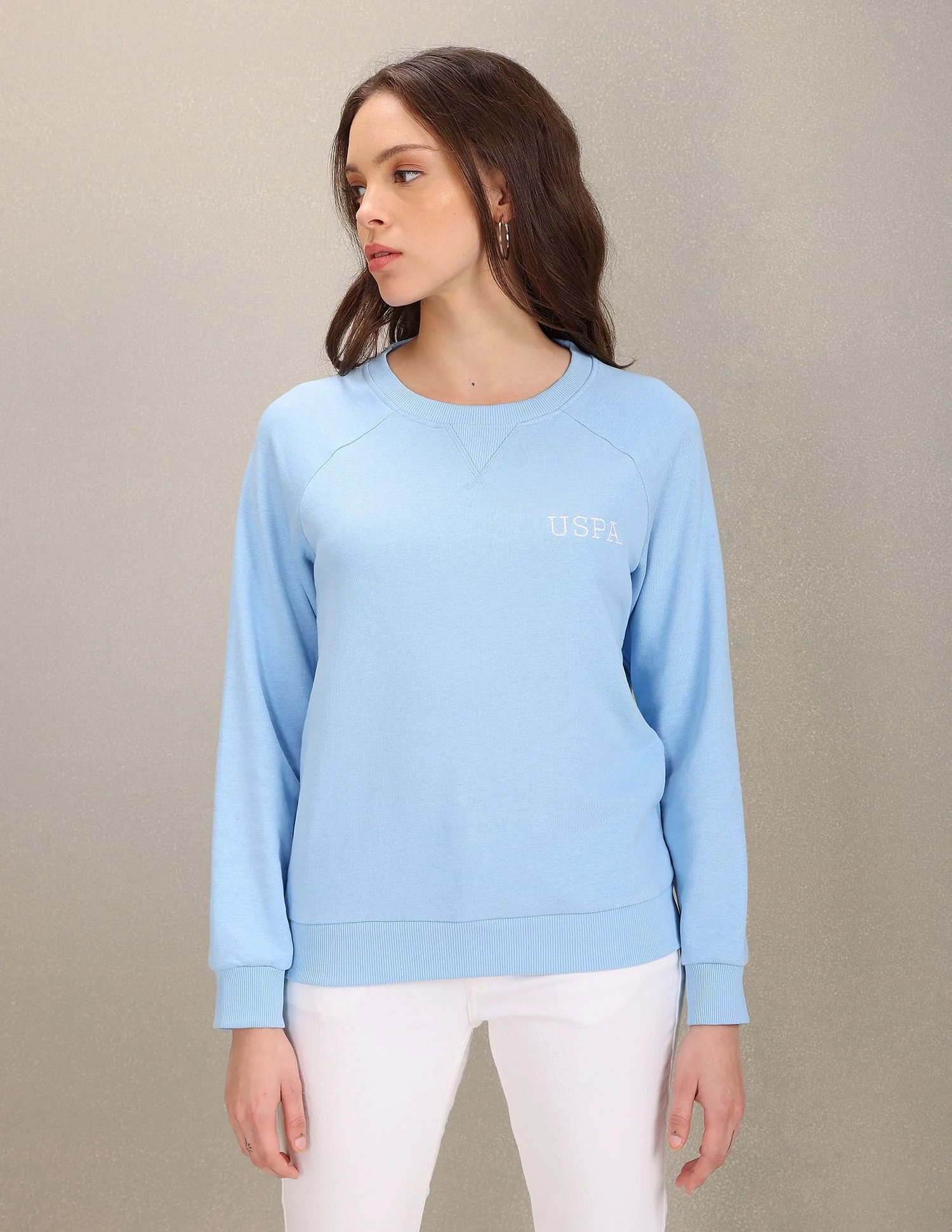 Crew Neck Solid Sweatshirt - Image 6