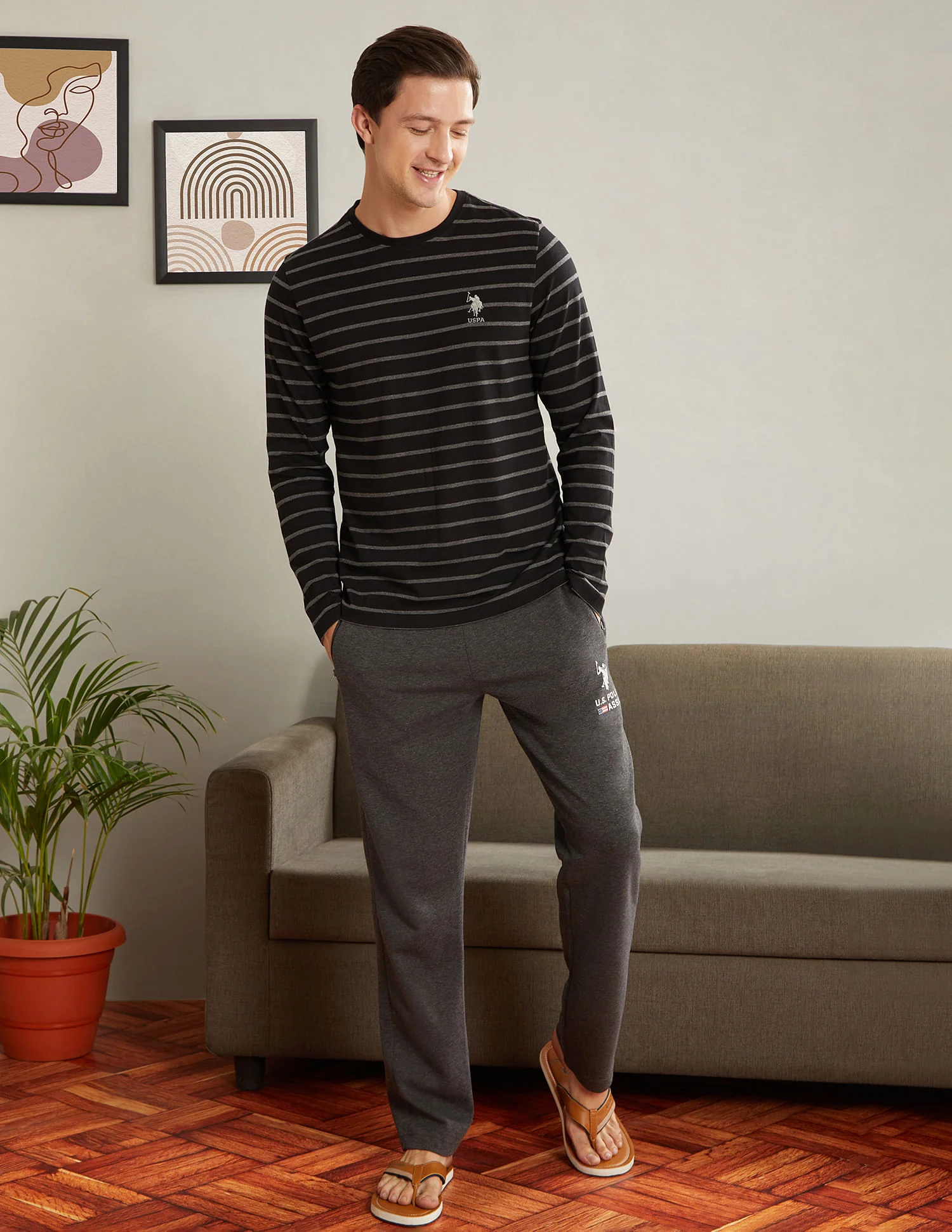 Crew Neck Stripe I689 Lounge T-Shirt - Pack Of 1 - Image 8