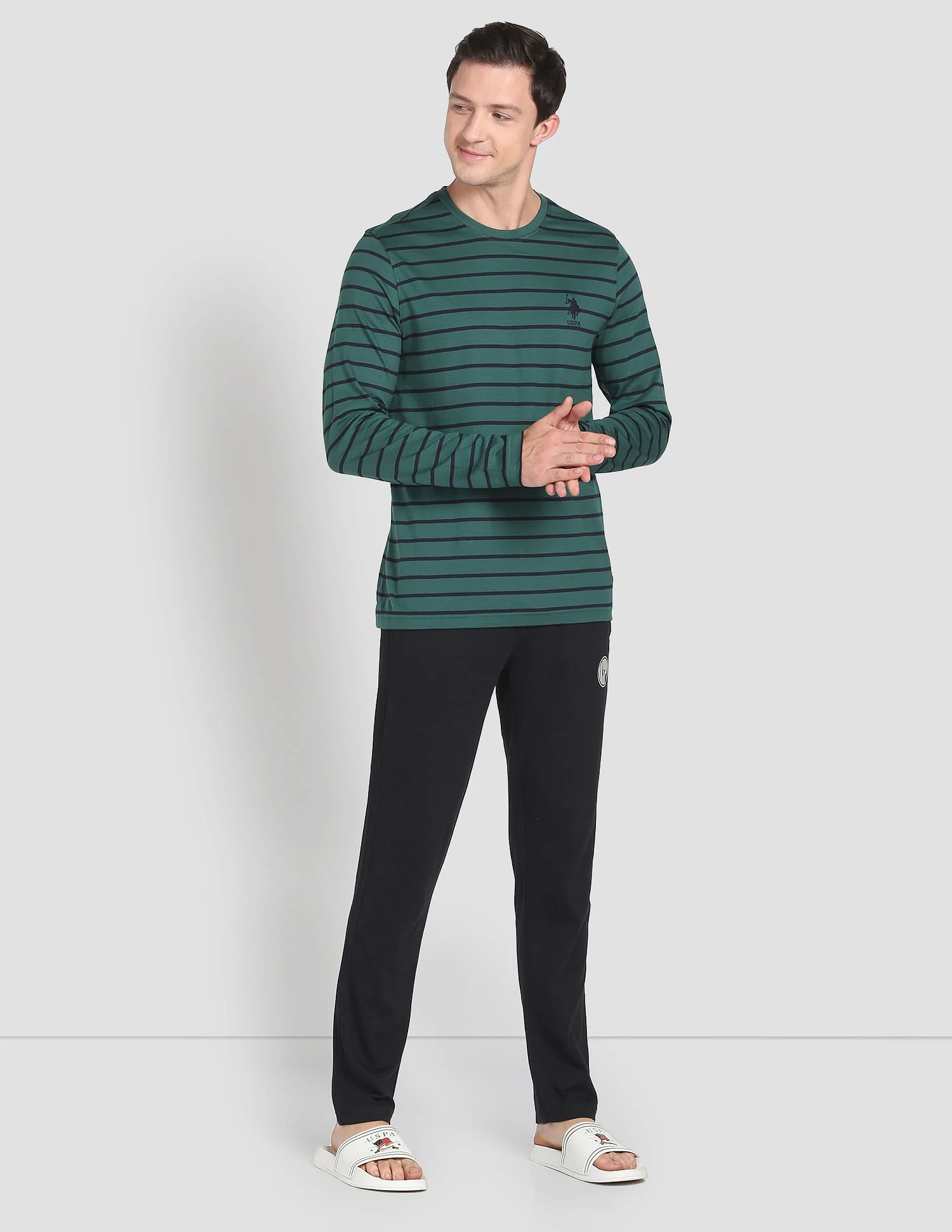 Crew Neck Stripe I694 Lounge T-Shirt - Pack Of 1 - Image 3