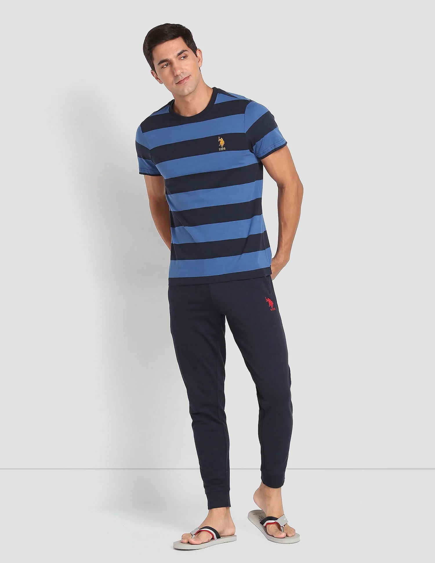 Crew Neck Striped I688 Lounge T-Shirt - Pack Of 1 - Image 3