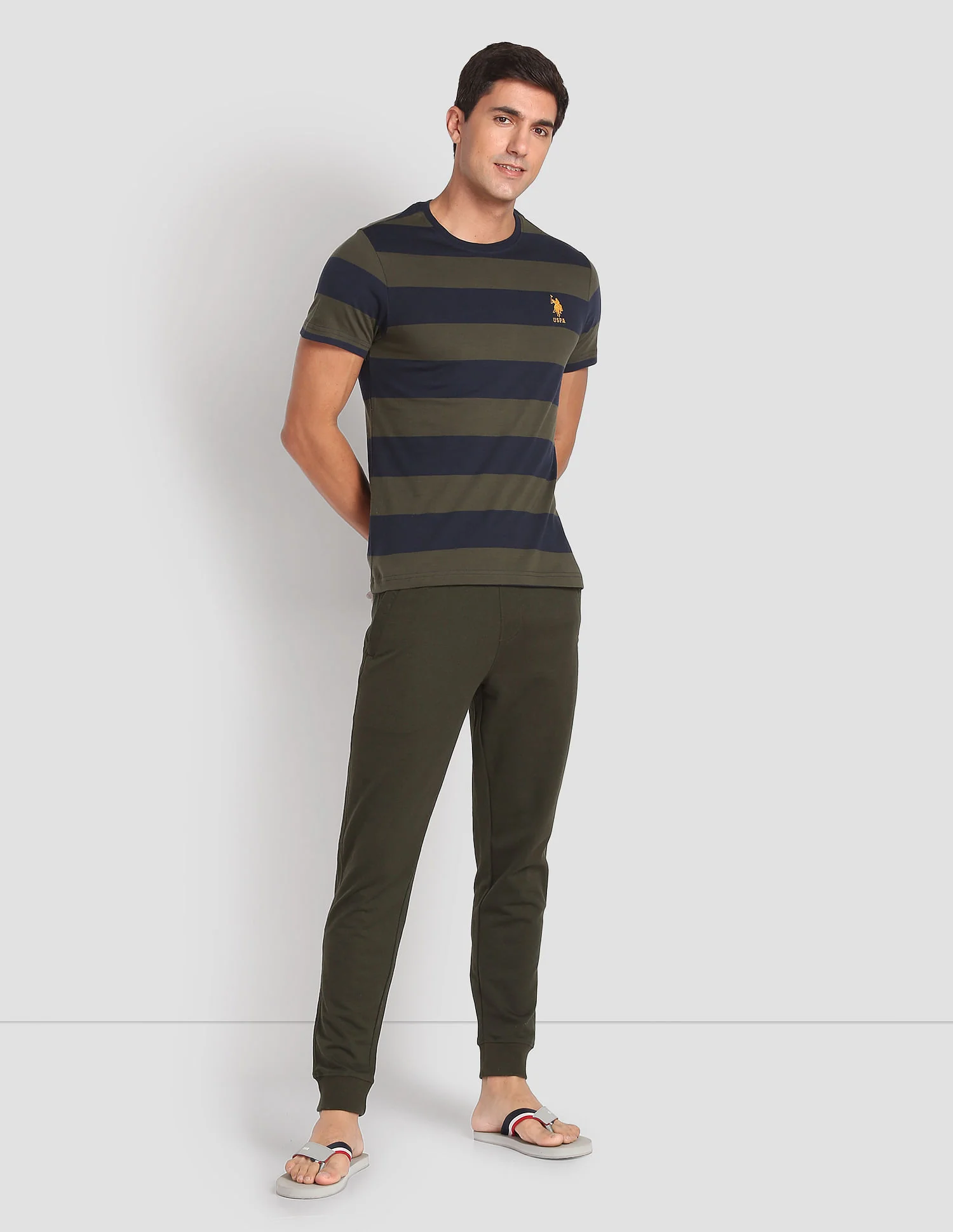 Crew Neck Striped I688 Lounge T-Shirt - Pack Of 1 - Image 3