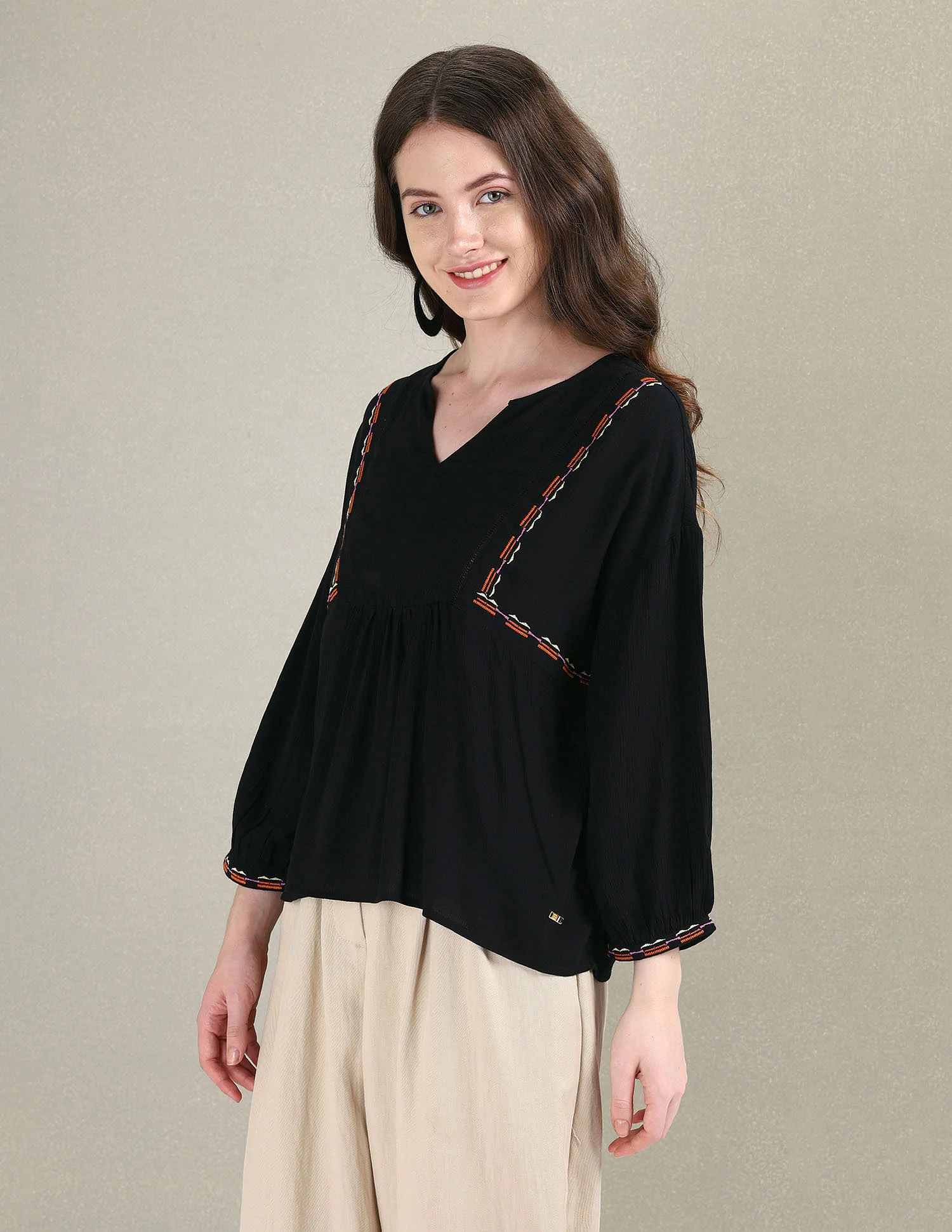 Crinkle Viscose Relaxed Top - Image 4
