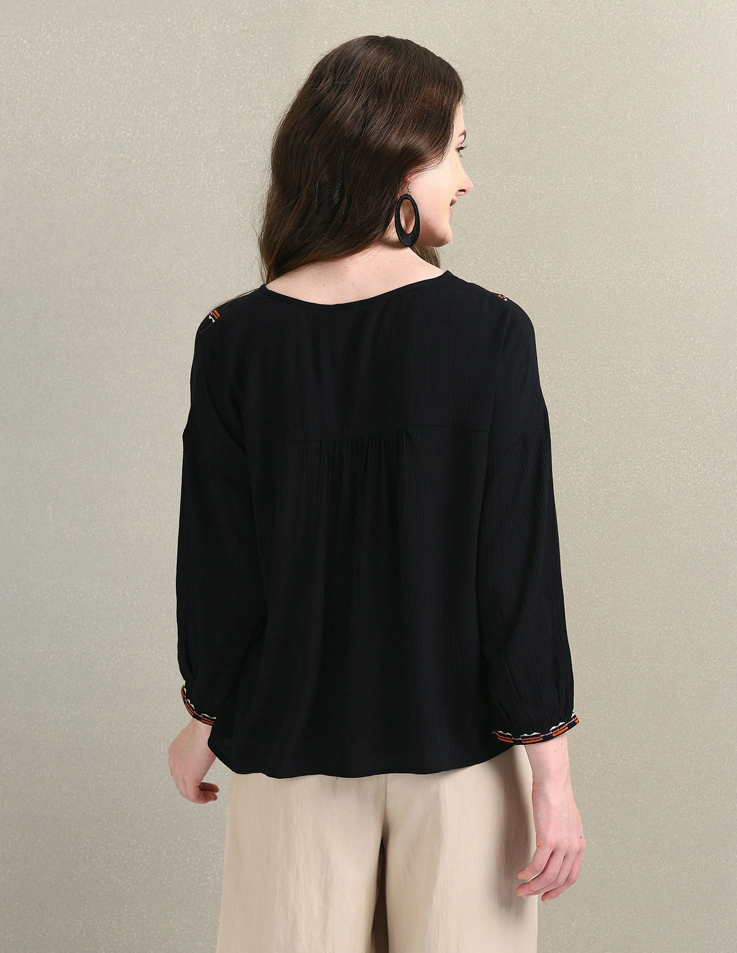 Crinkle Viscose Relaxed Top - Image 5