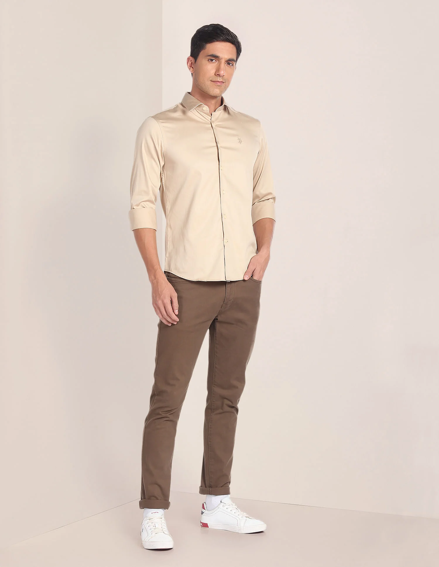 Cutaway Collar Solid Shirt - Image 3