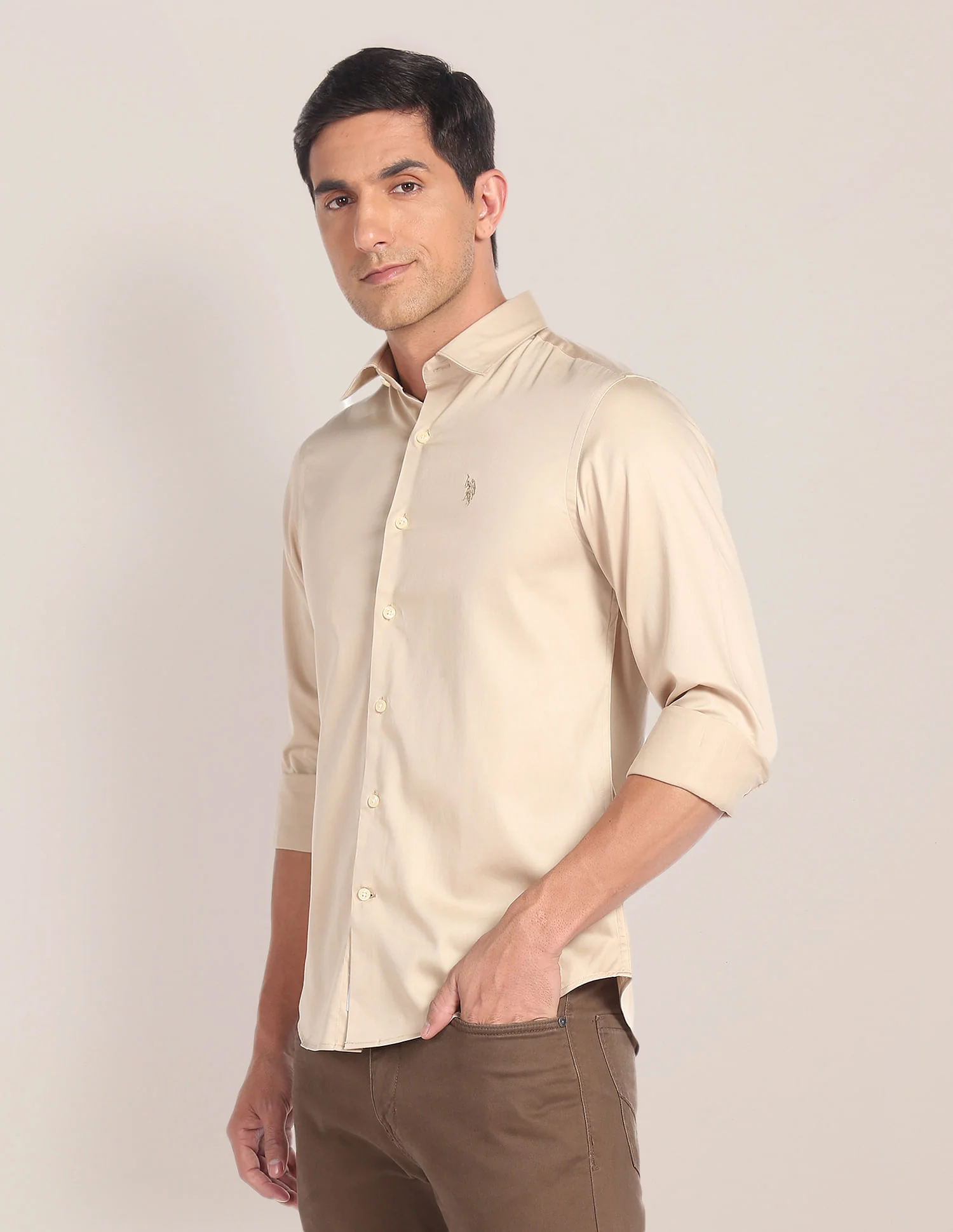 Cutaway Collar Solid Shirt - Image 4