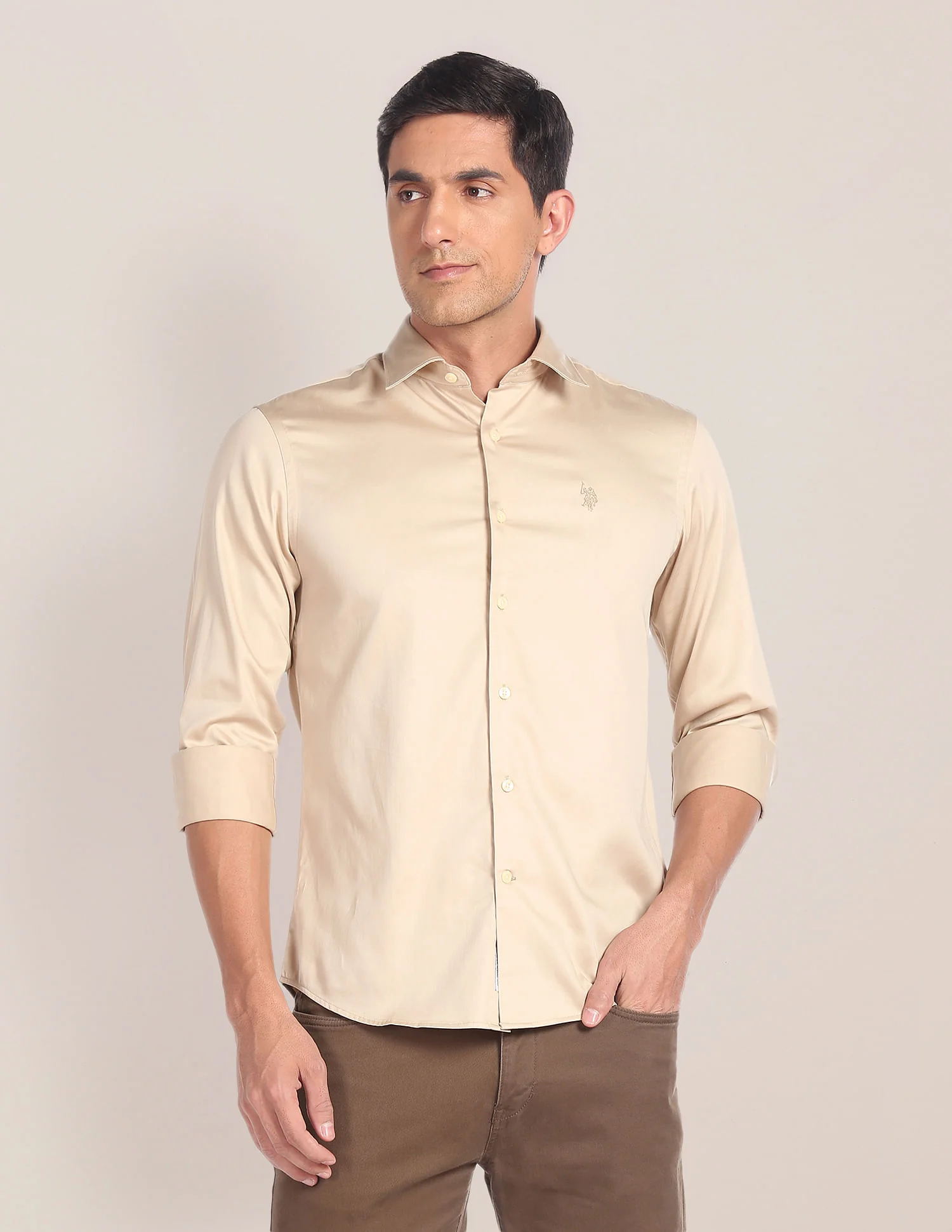Cutaway Collar Solid Shirt - Image 6
