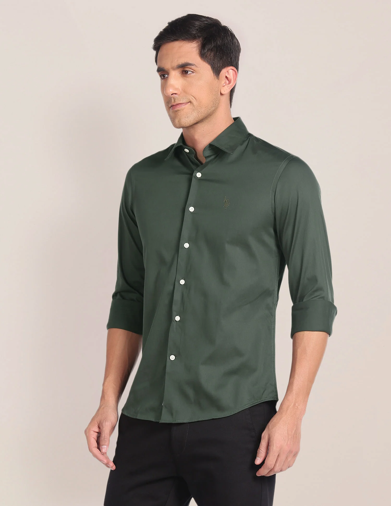 Cutaway Collar Solid Shirt - Image 4