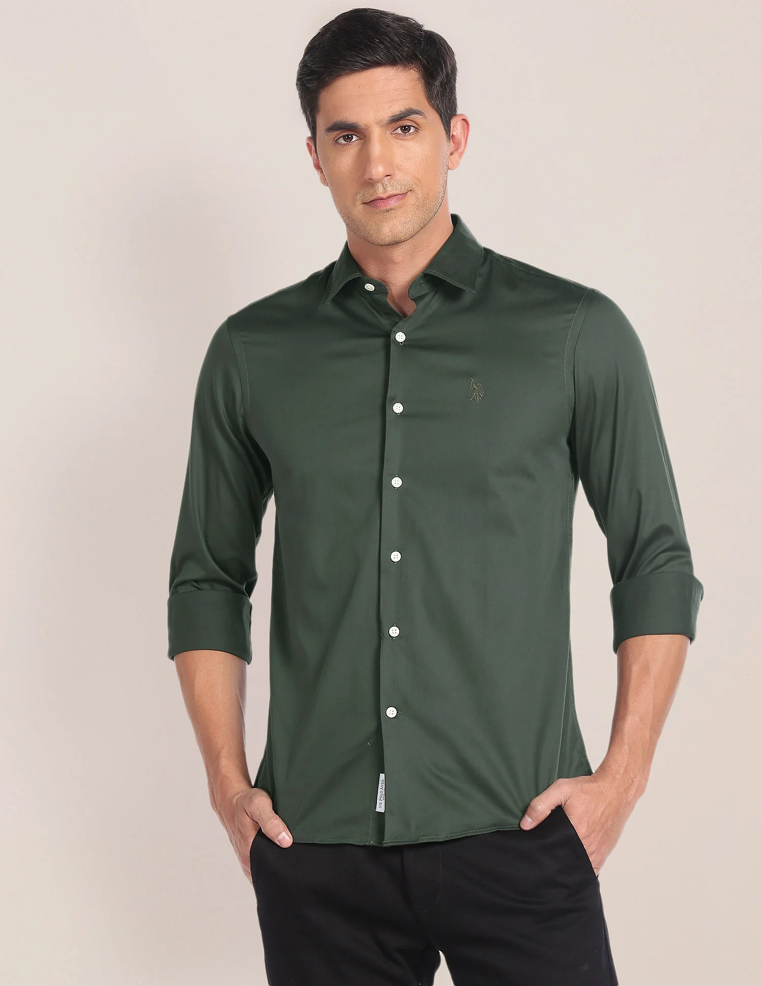 Cutaway Collar Solid Shirt - Image 6