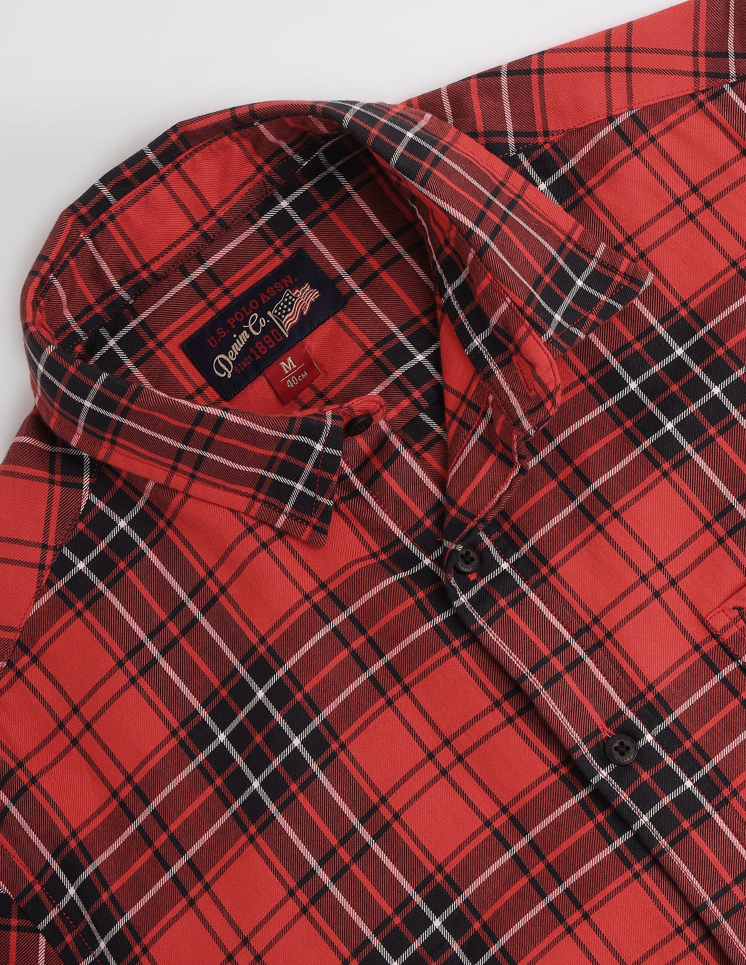 Cutaway Collar Tartan Shirt - Image 2