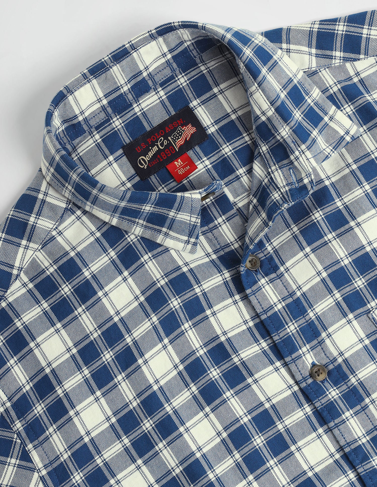 Cutaway Collar Tartan Shirt - Image 2