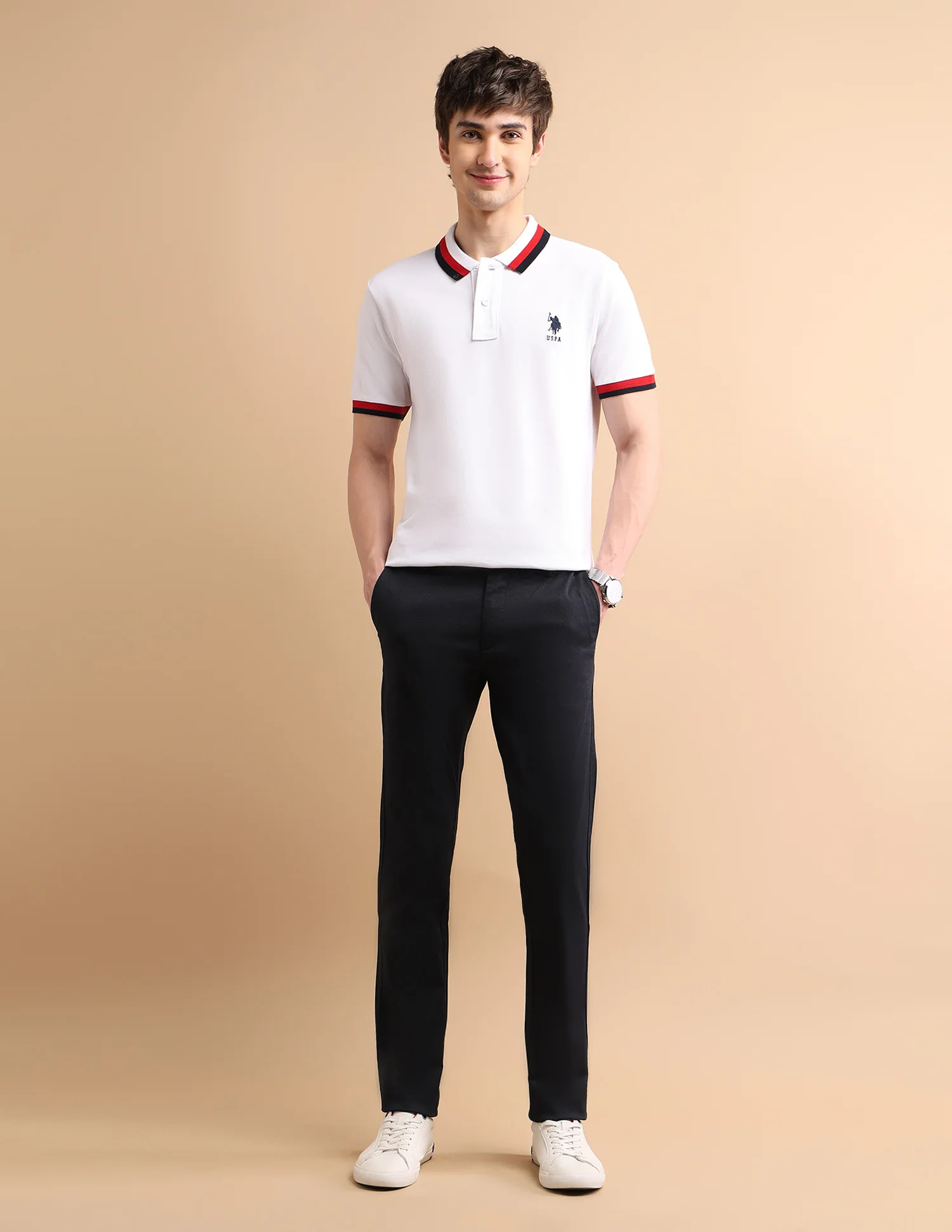 Denver Slim Fit Cotton Stretch Printed Signature Chinos - Image 3