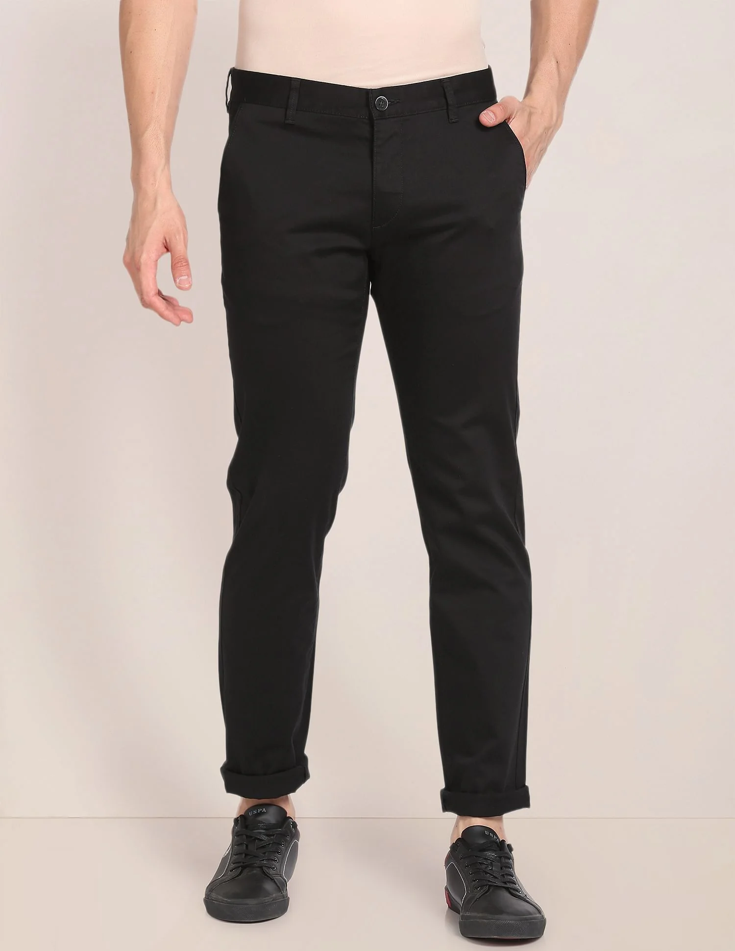 Denver Slim Fit Cotton Stretch Solid Signature Chinos
