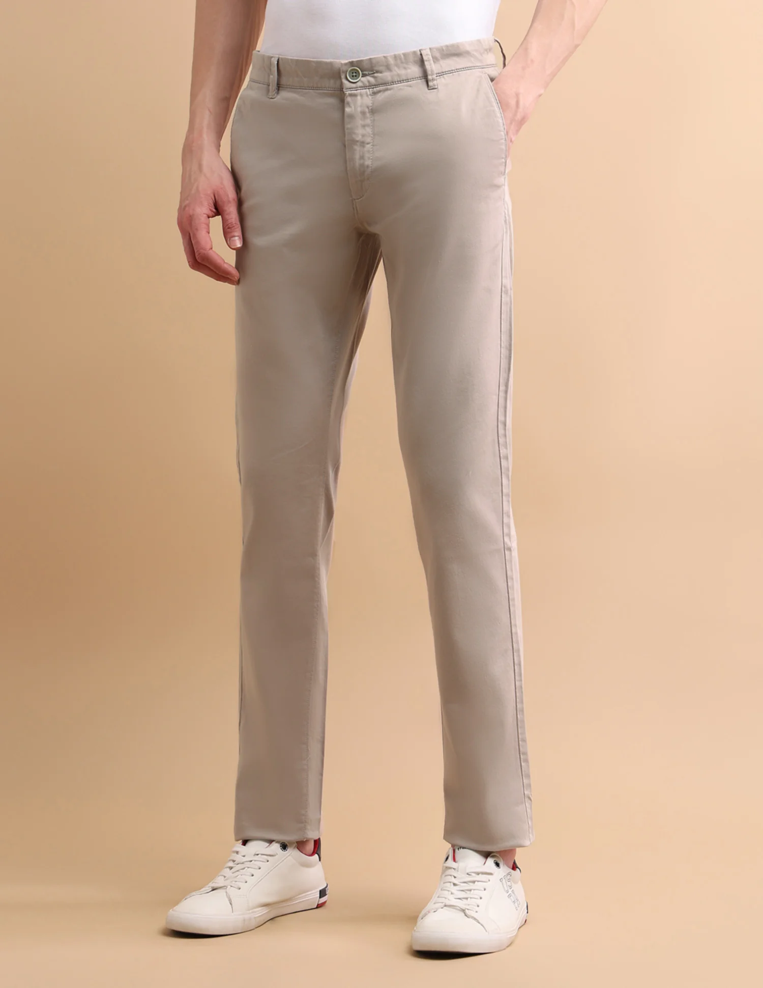 Denver Slim Fit Cotton Stretch Solid Signature Chinos - Image 4