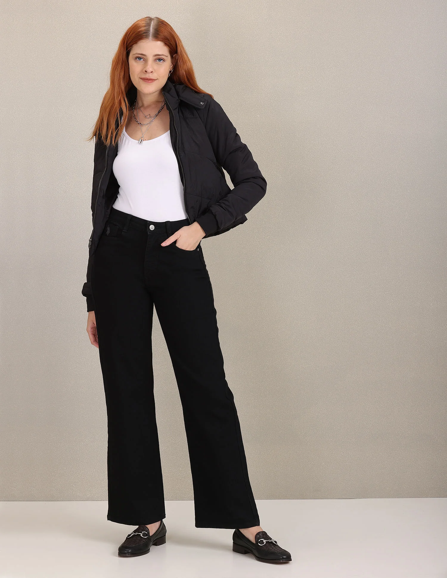 Detachable Hood Solid Crop Jacket - Image 3