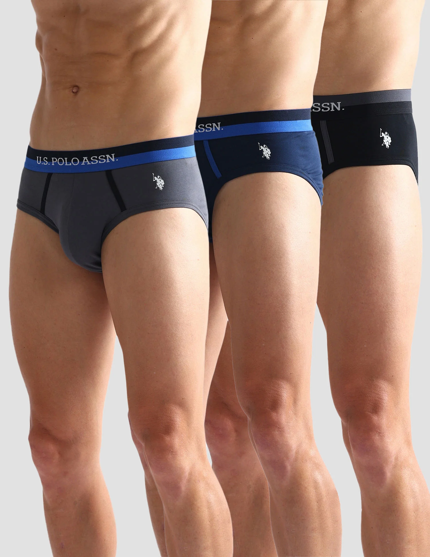 Dual Tone Cotton Stretch OET07 Briefs - Pack Of 3 - Image 6