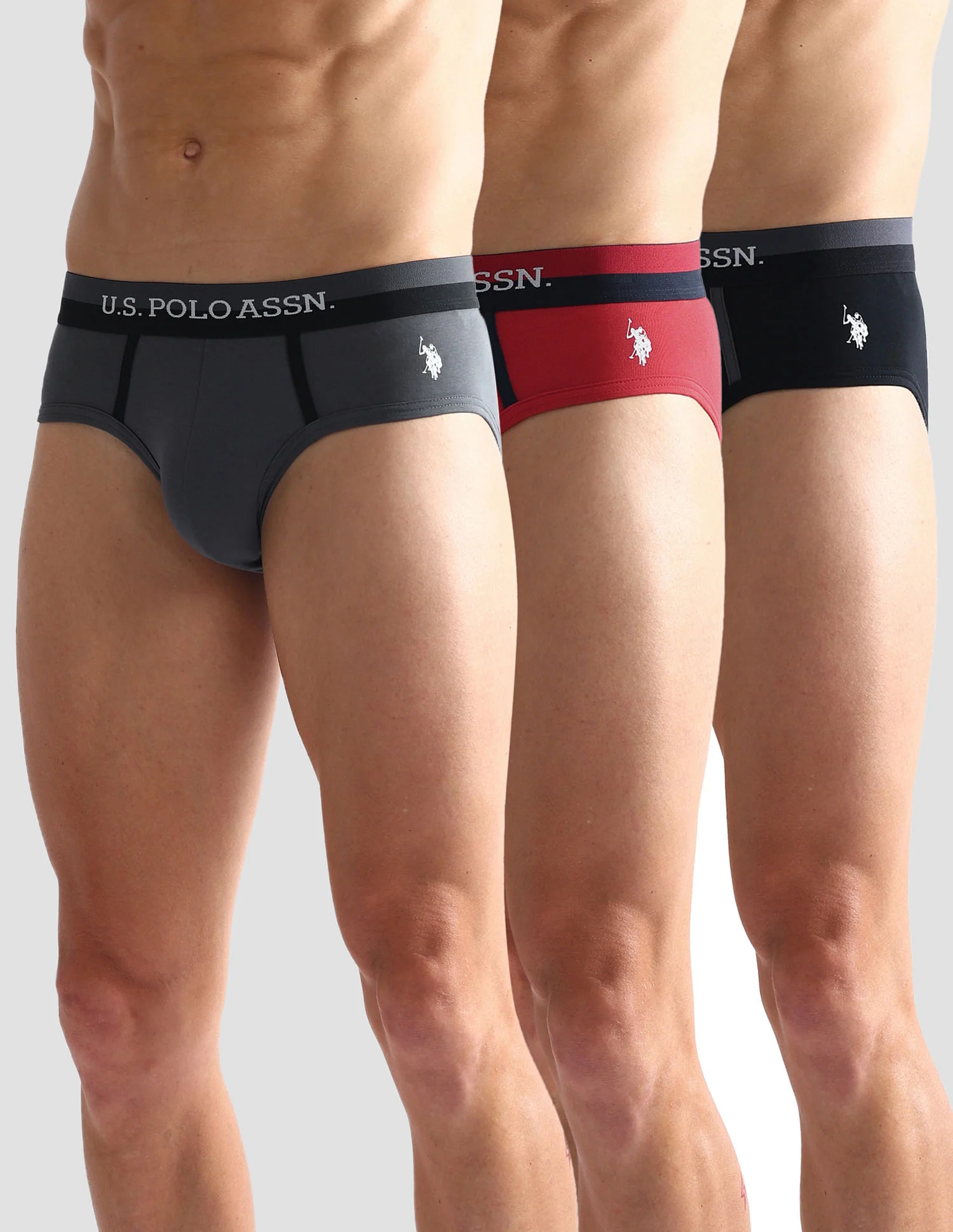 Dual Tone Cotton Stretch OET07 Briefs - Pack Of 3 - Image 8