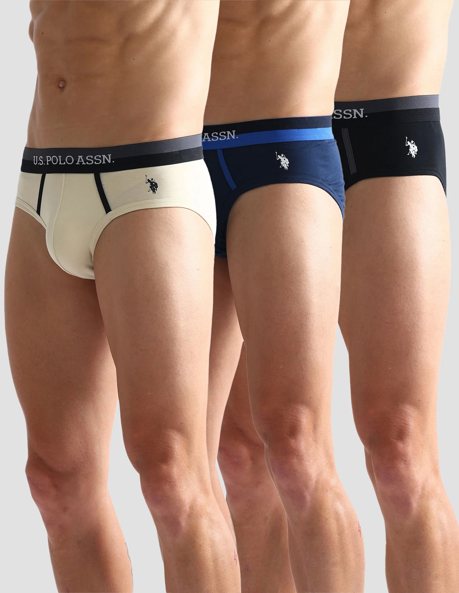 Dual Tone Cotton Stretch OET07 Briefs - Pack Of 3 - Image 6