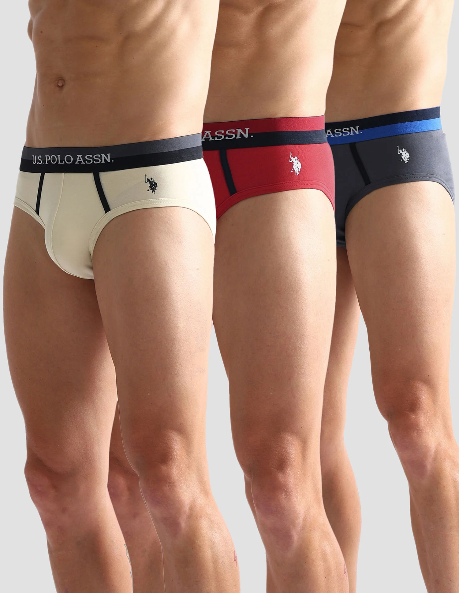 Dual Tone Cotton Stretch OET07 Briefs - Pack Of 3 - Image 6