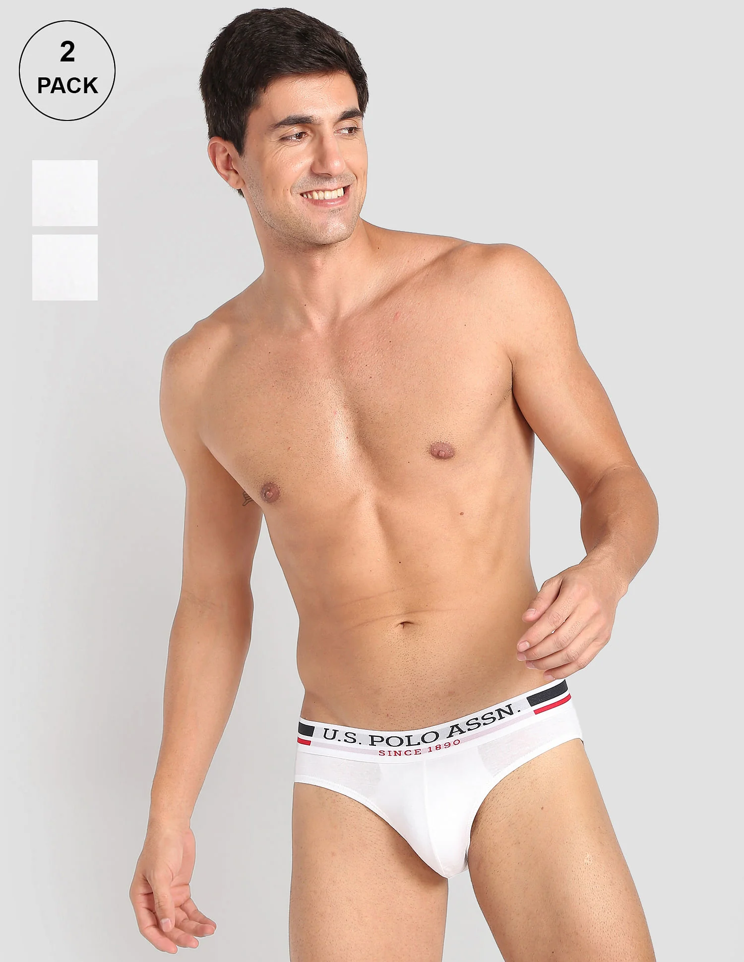 Elasticized Waist Pure Cotton I006 Briefs - Pack Of 2