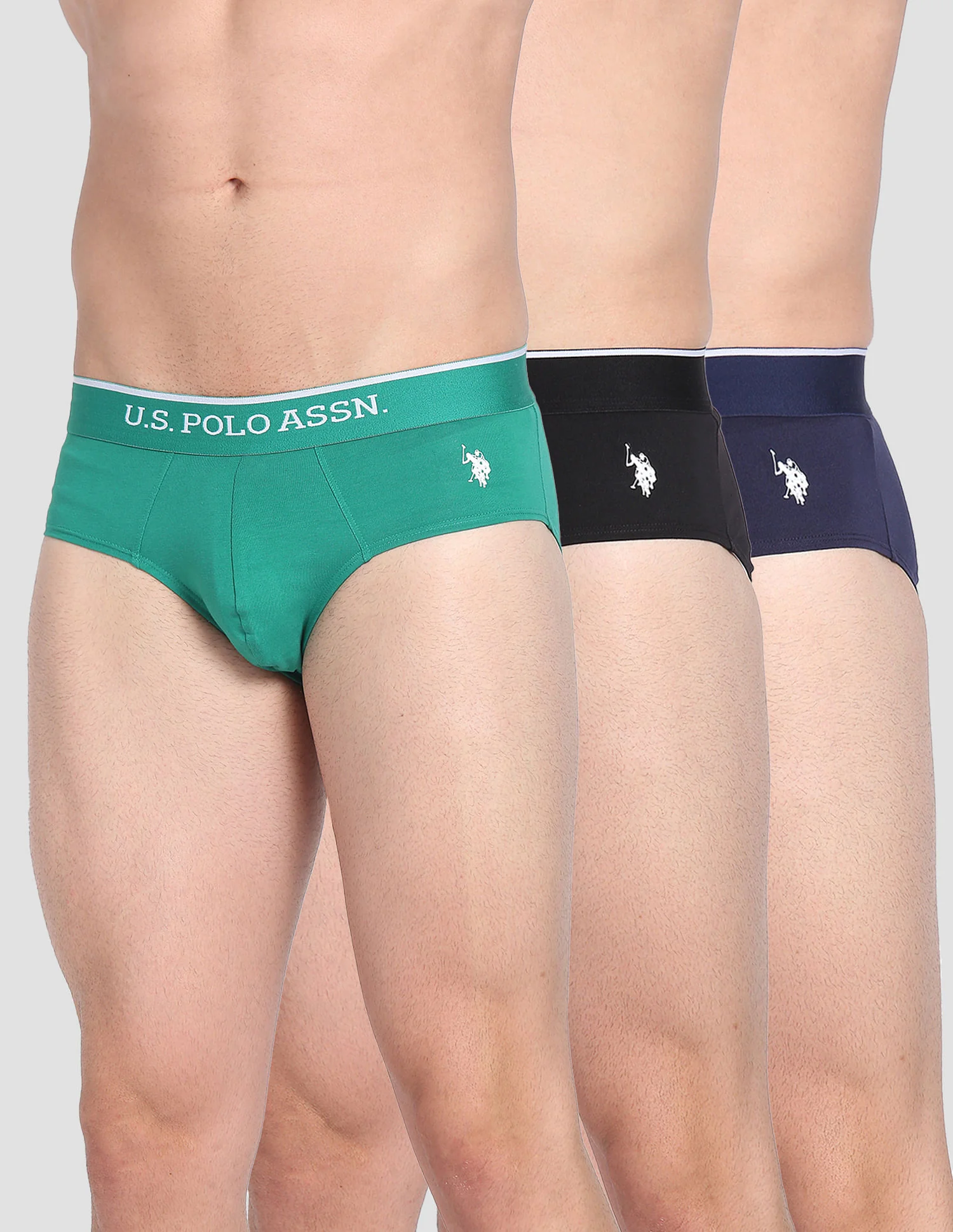 Elasticized Waist Solid EB004 Briefs - Pack Of 3 - Image 6