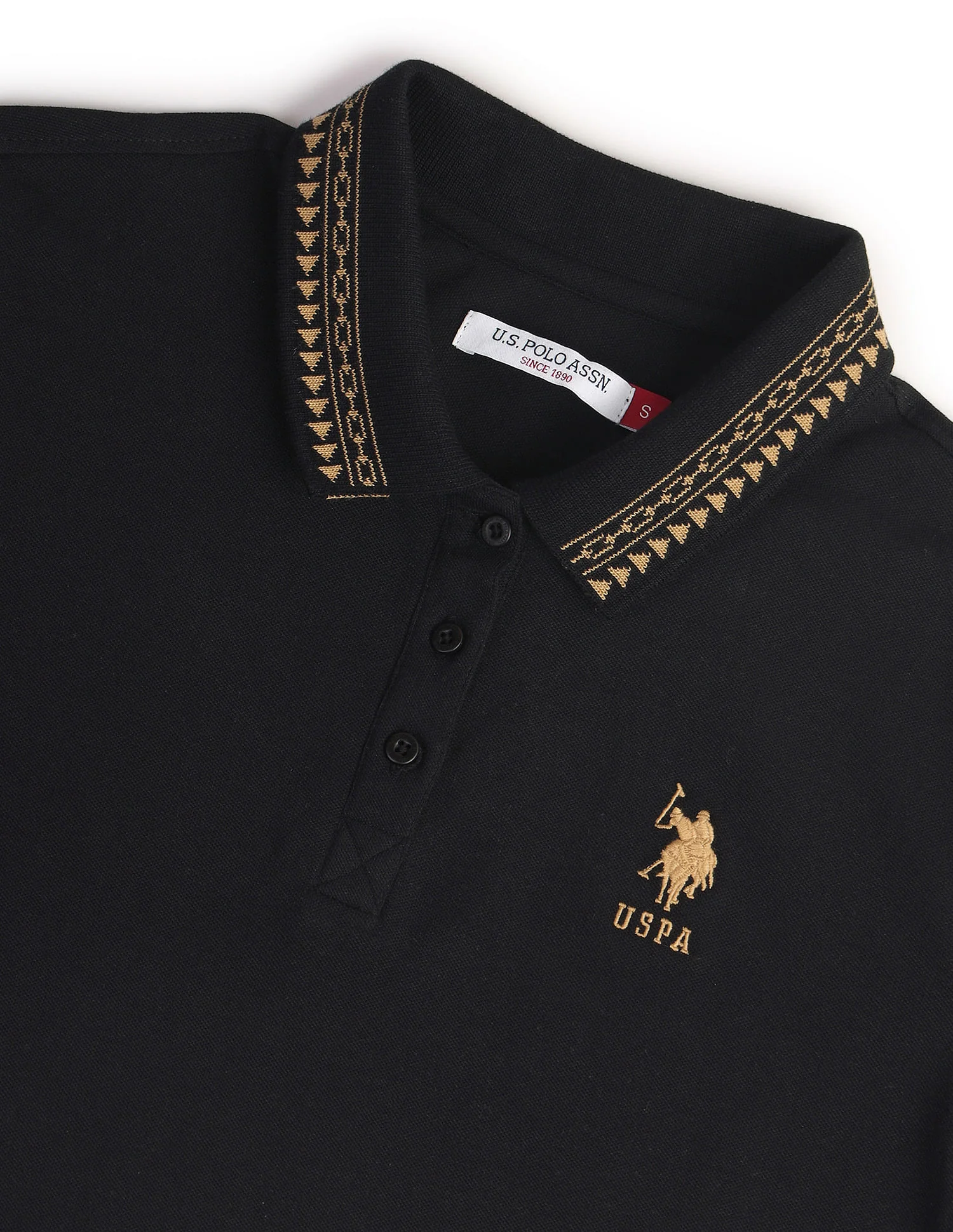 Geometric Detail Pique Polo Shirt - Image 2