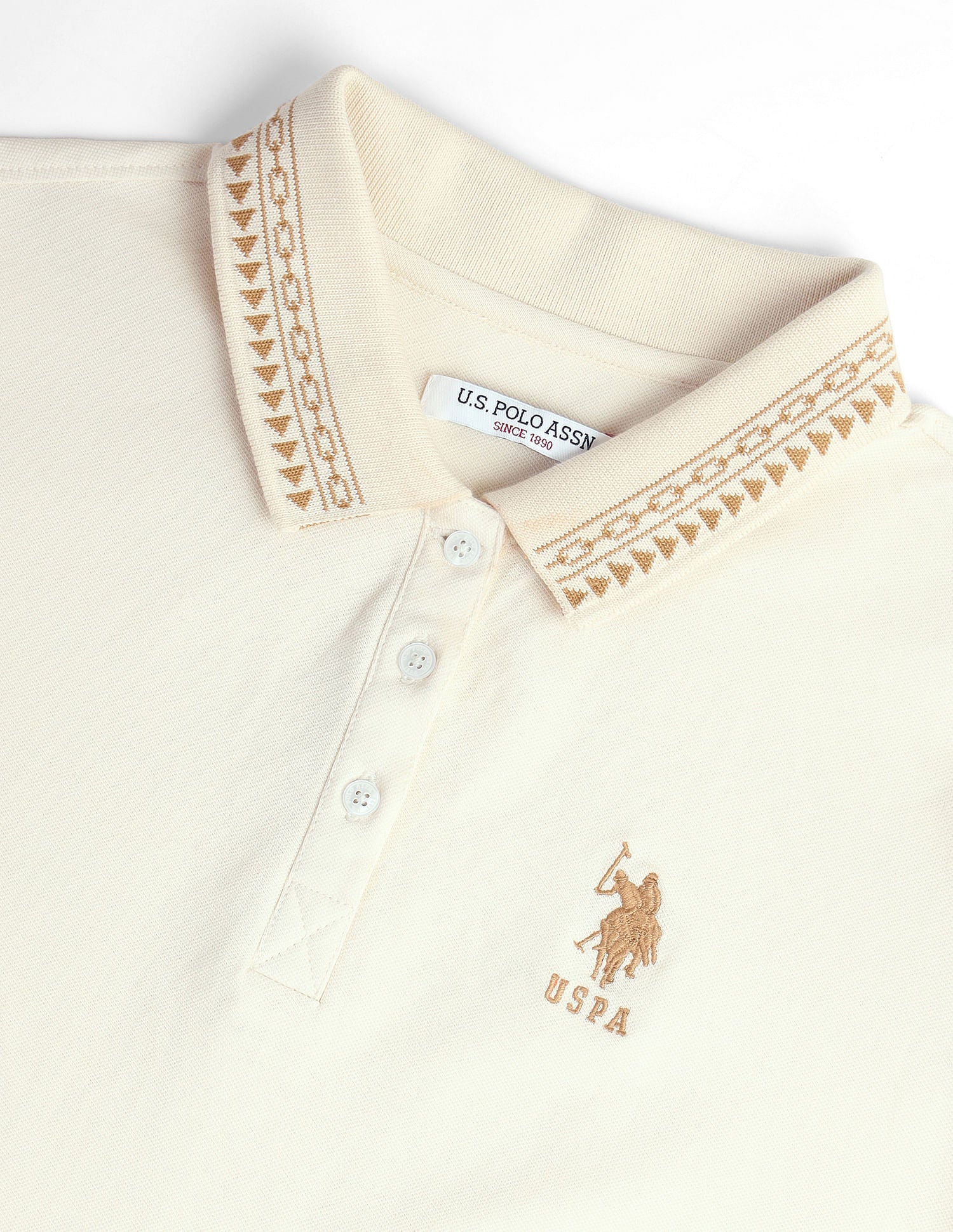 Geometric Detail Pique Polo Shirt - Image 2