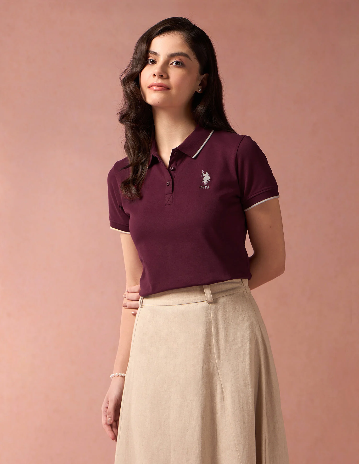Embroidered Logo Solid Polo Shirt - Image 4