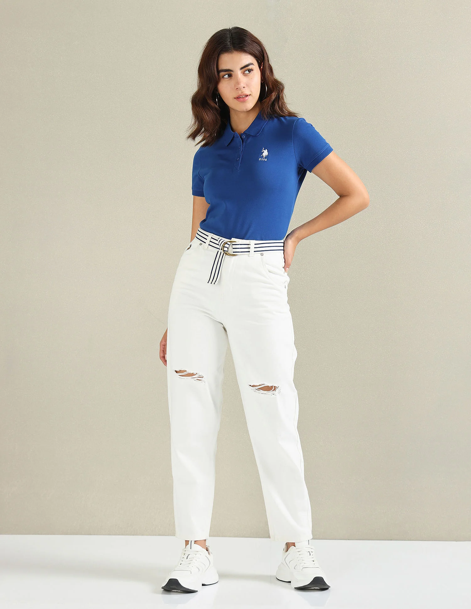 Cotton Stretch Logo Polo Shirt - Image 3