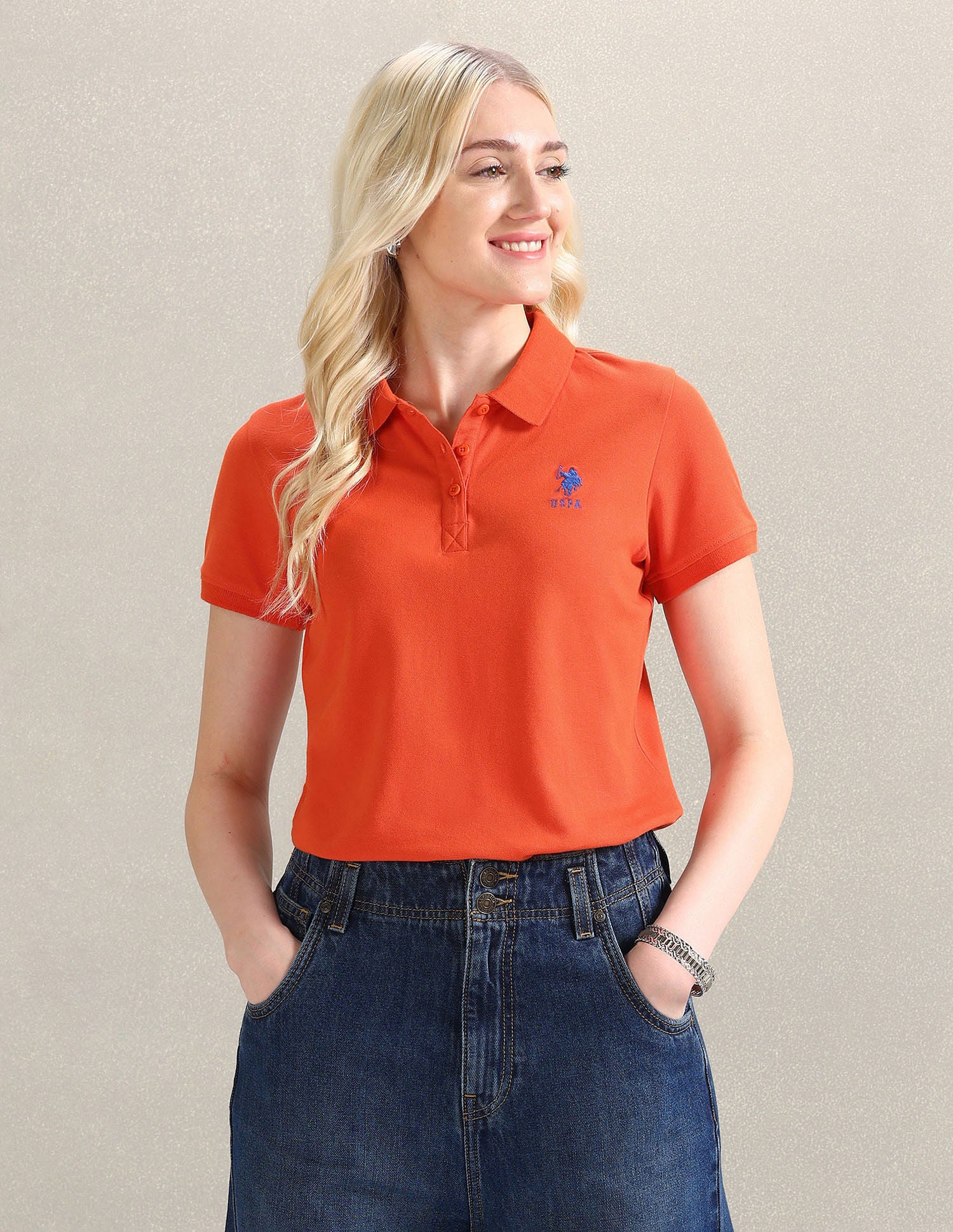 Embroidered Logo Solid Polo Shirt