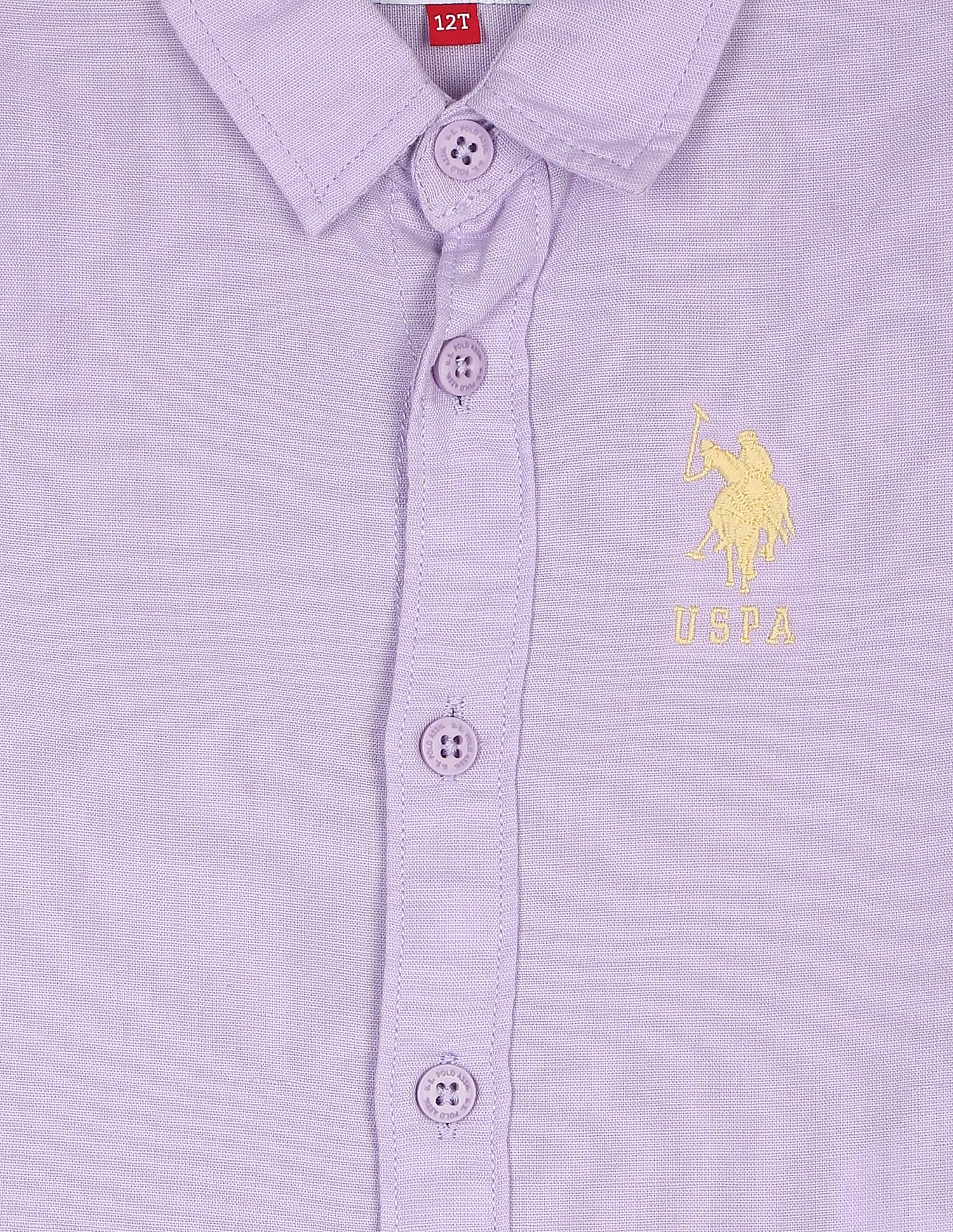 Embroidered Logo Solid Shirt - Image 3