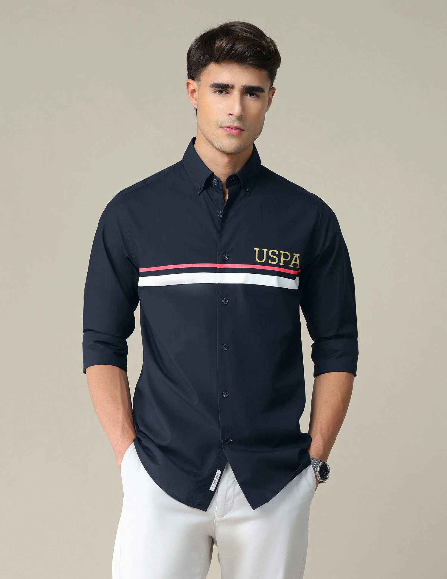 Engineer Stripe Cotton Shirt