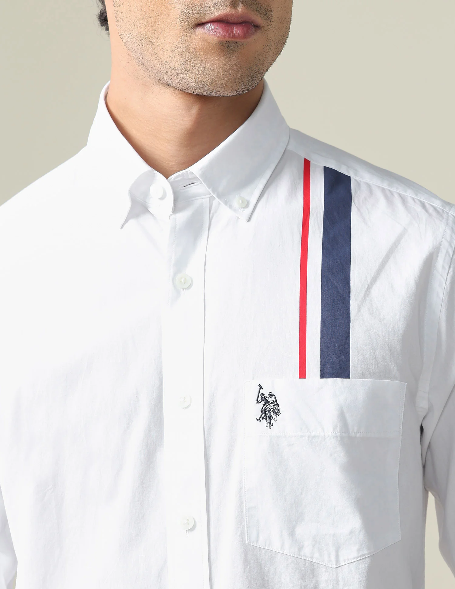 Engineered Stripe Cotton Casual Shirt - Image 7