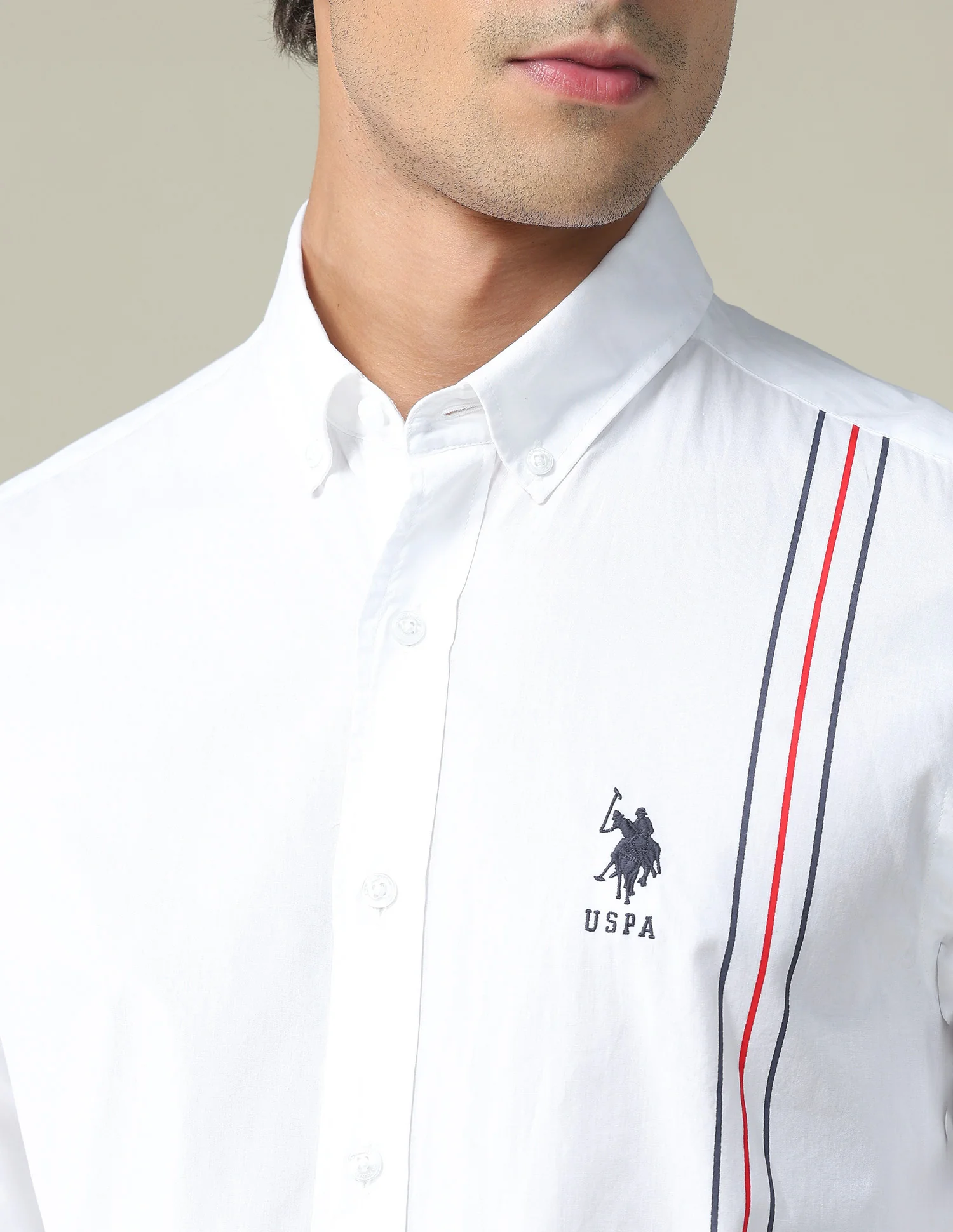 Engineered Stripe Cotton Casual Shirt - Image 7