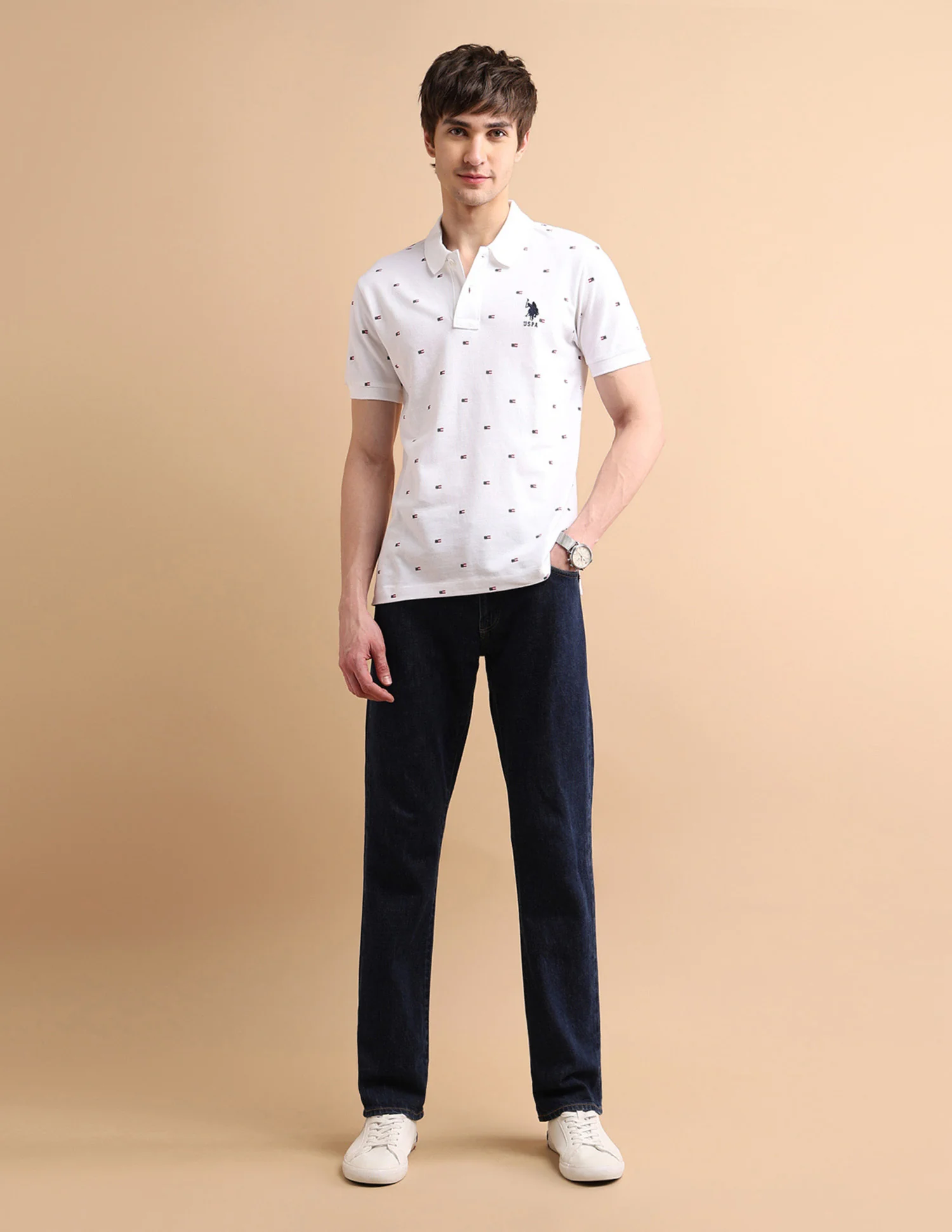 Flag Print Polo Shirt - Image 3